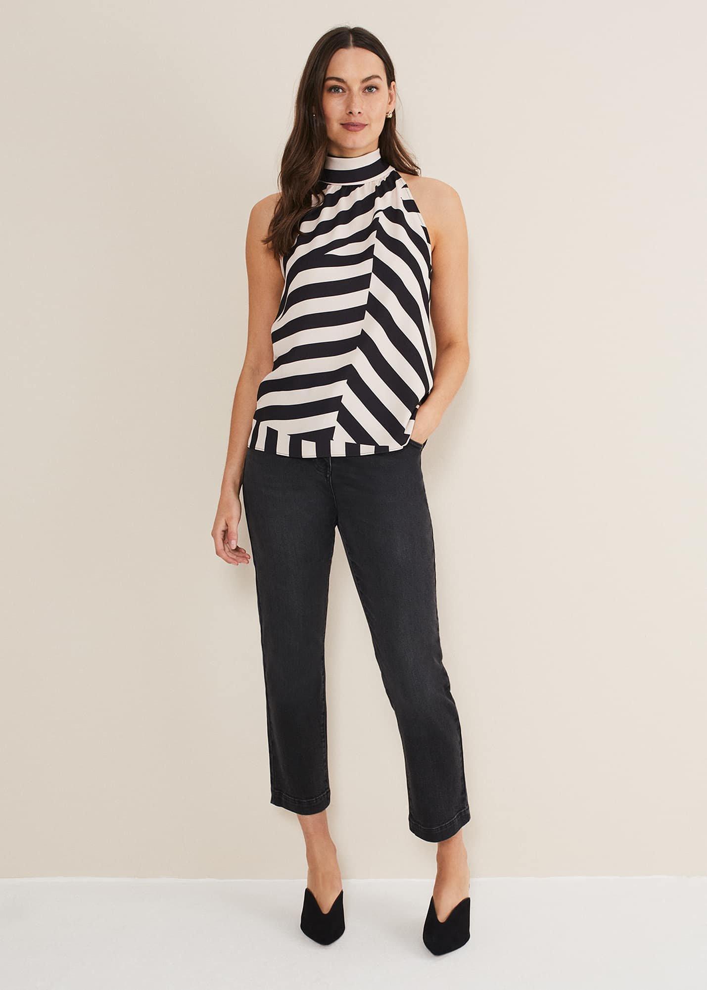Lana Striped Halter Neck Top