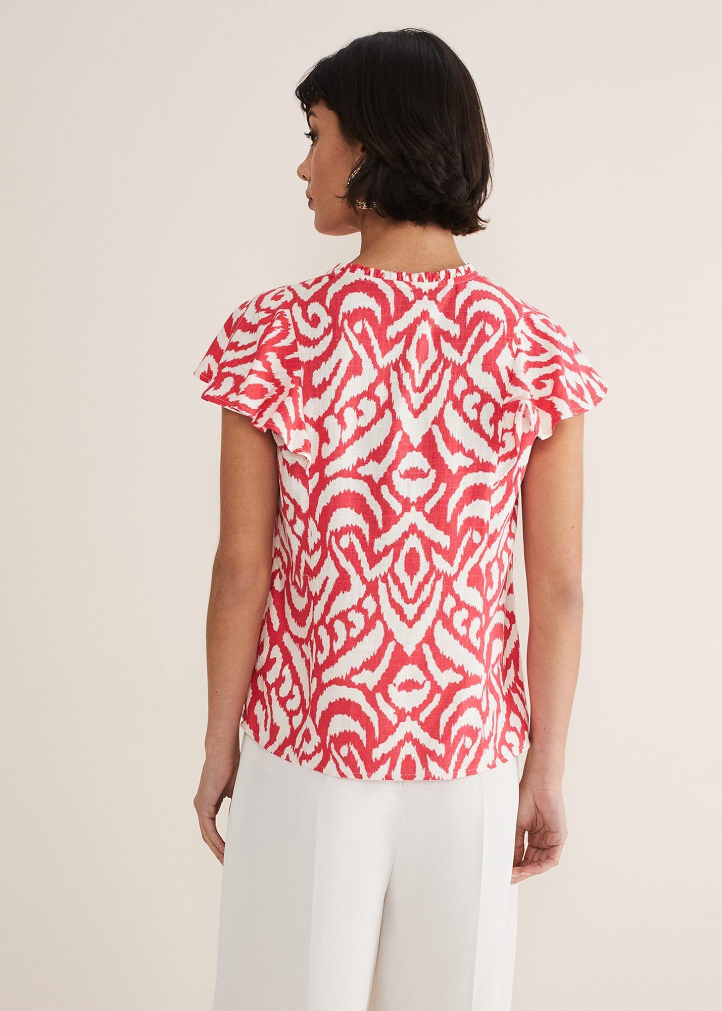 Dalia Ikat Ruffle Top