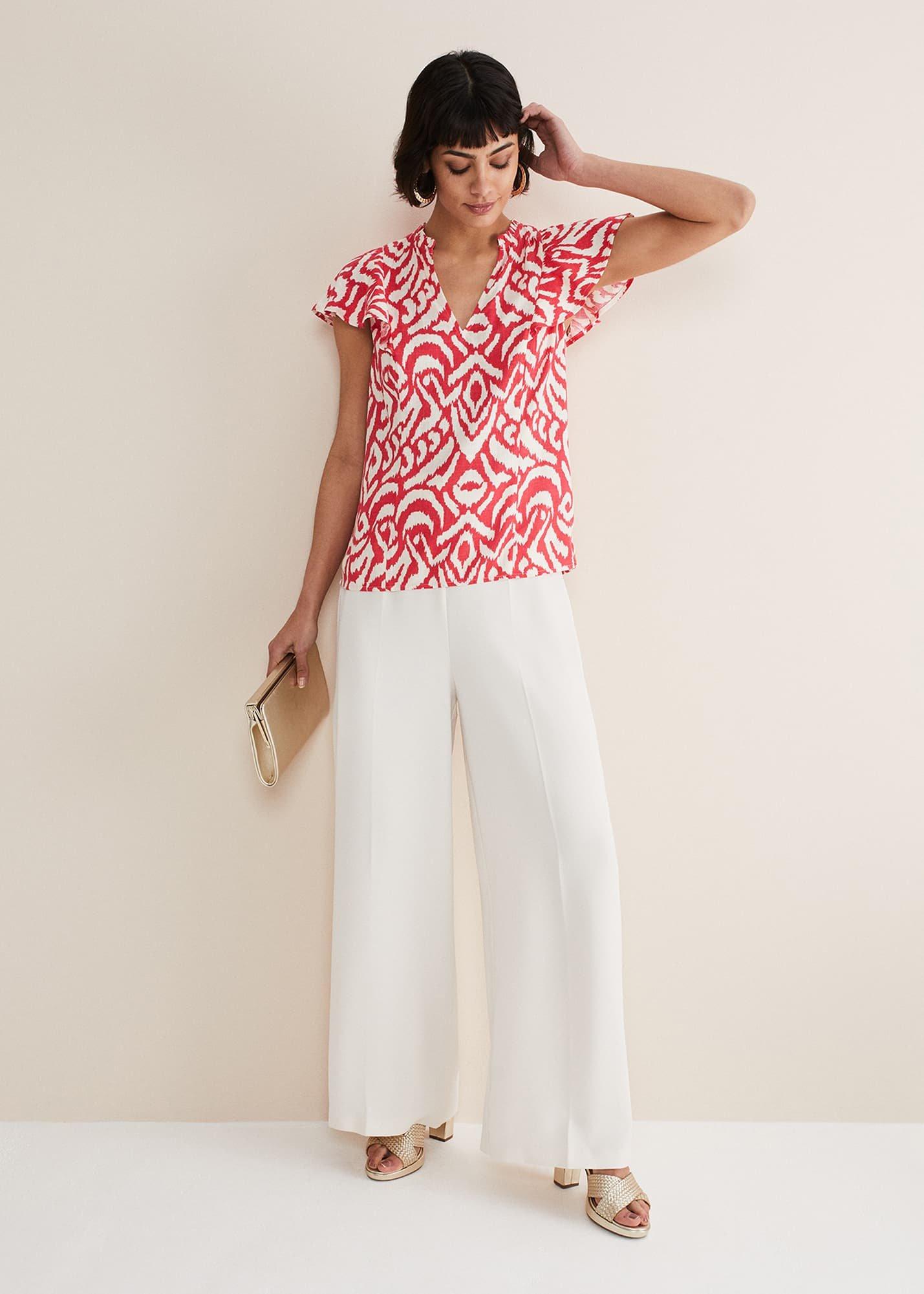 Dalia Ikat Ruffle Top