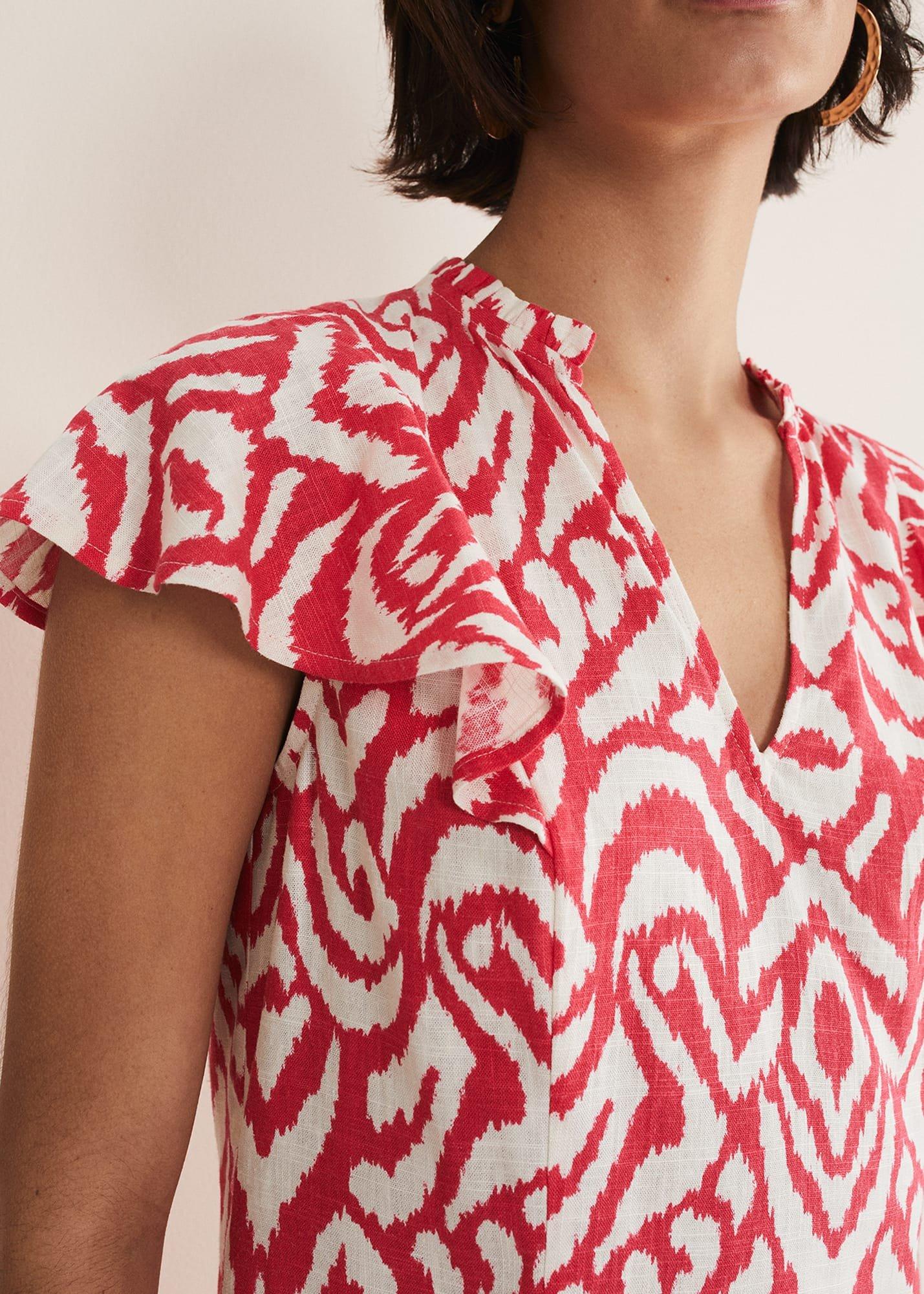 Dalia Ikat Ruffle Top