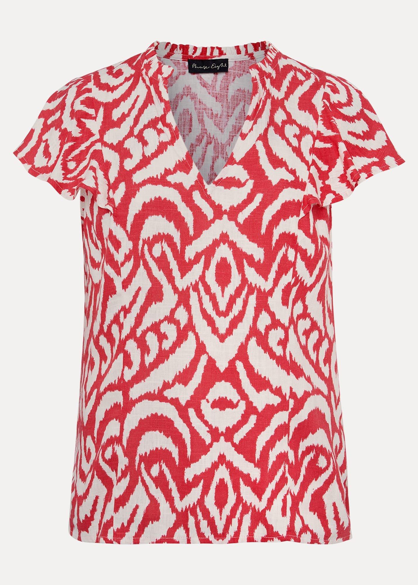 Dalia Ikat Ruffle Top