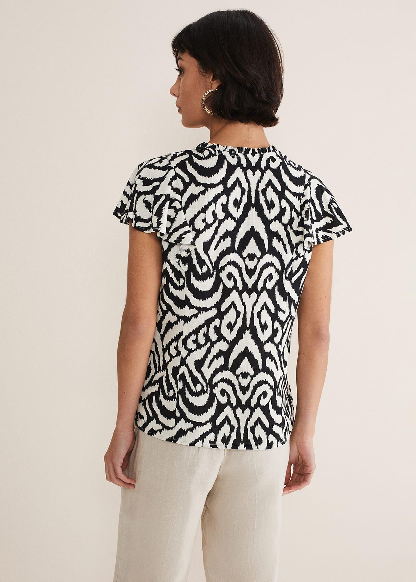 Dalia Ikat Ruffle Top