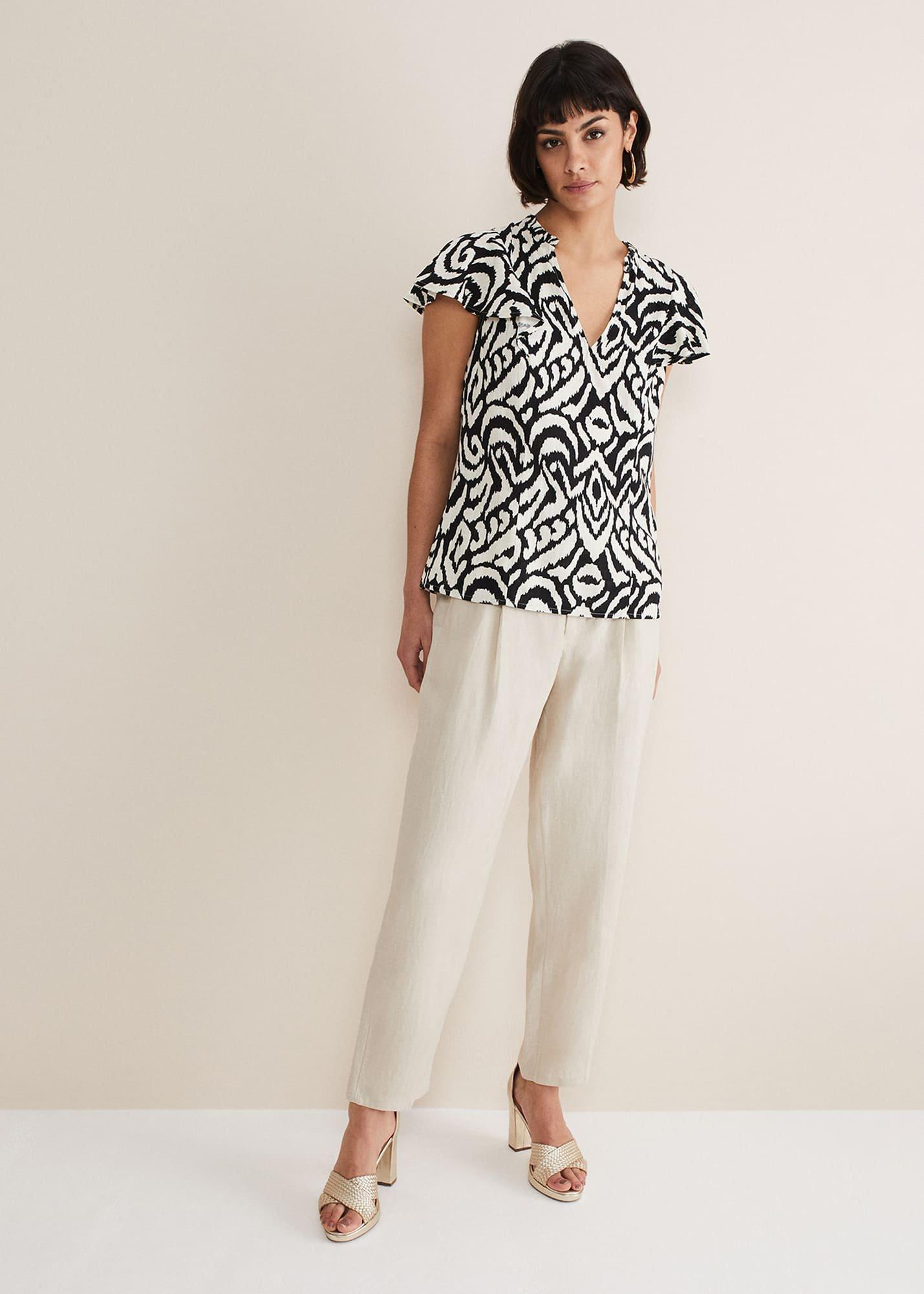 Dalia Ikat Ruffle Top