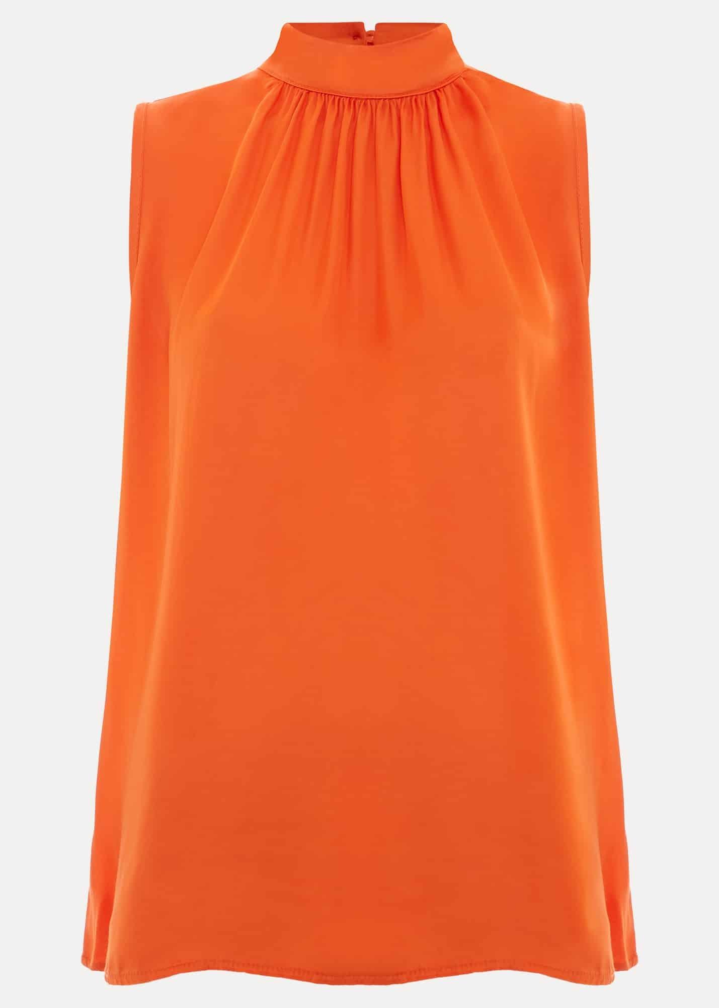 Lizza Orange High Neck Top