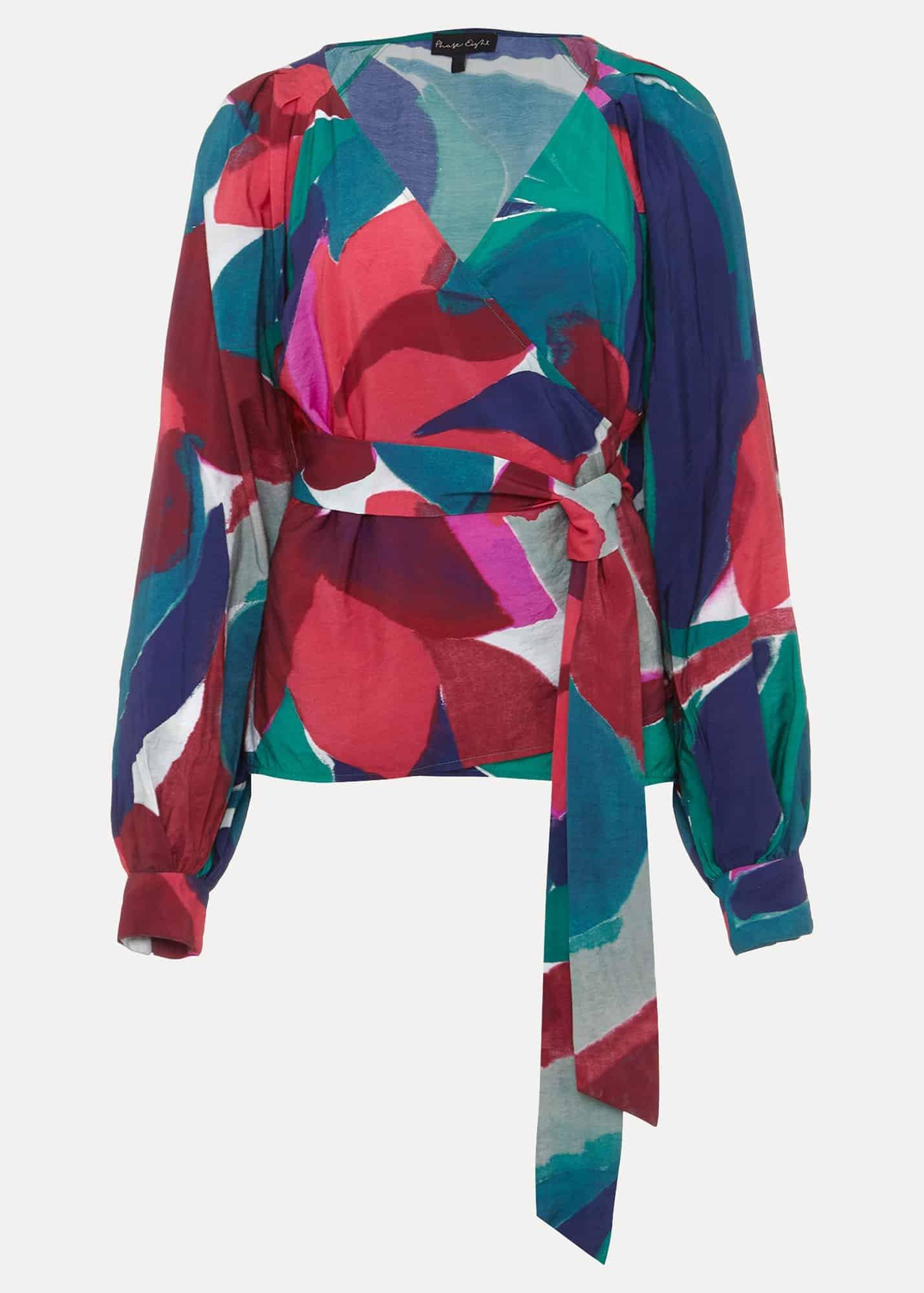 Shalni Abstract Floral Wrap Top