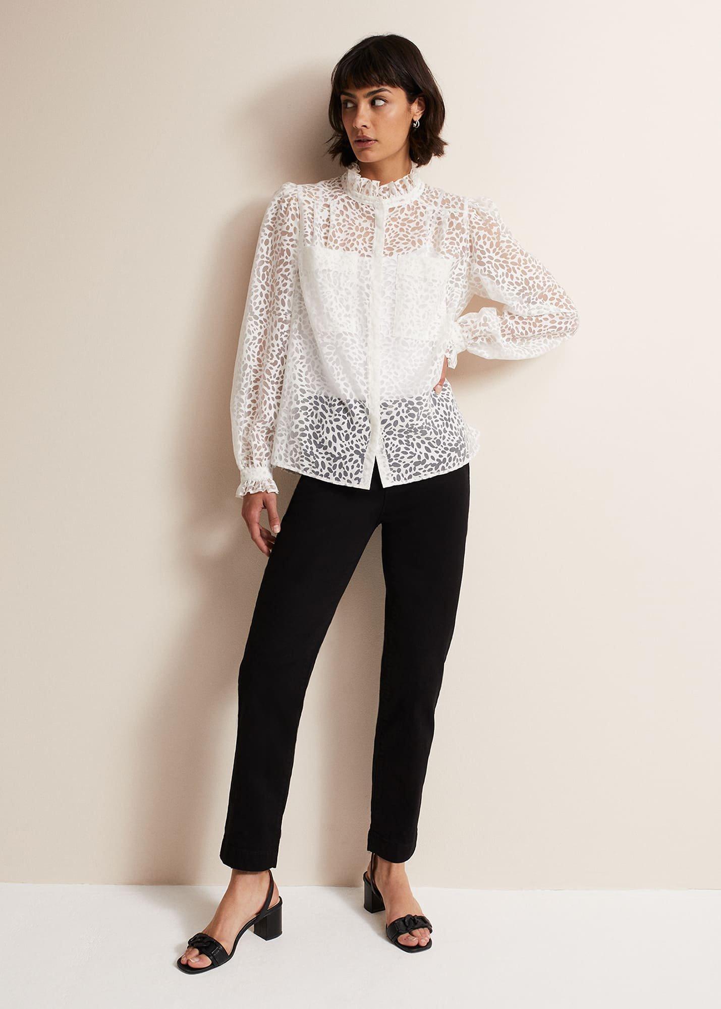 Astella Ruffle Burnout Blouse