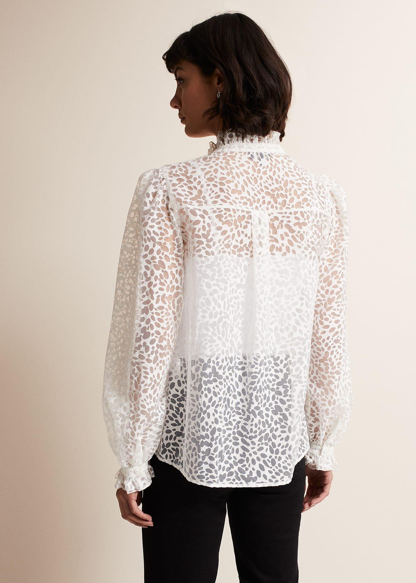 Astella Ruffle Burnout Blouse