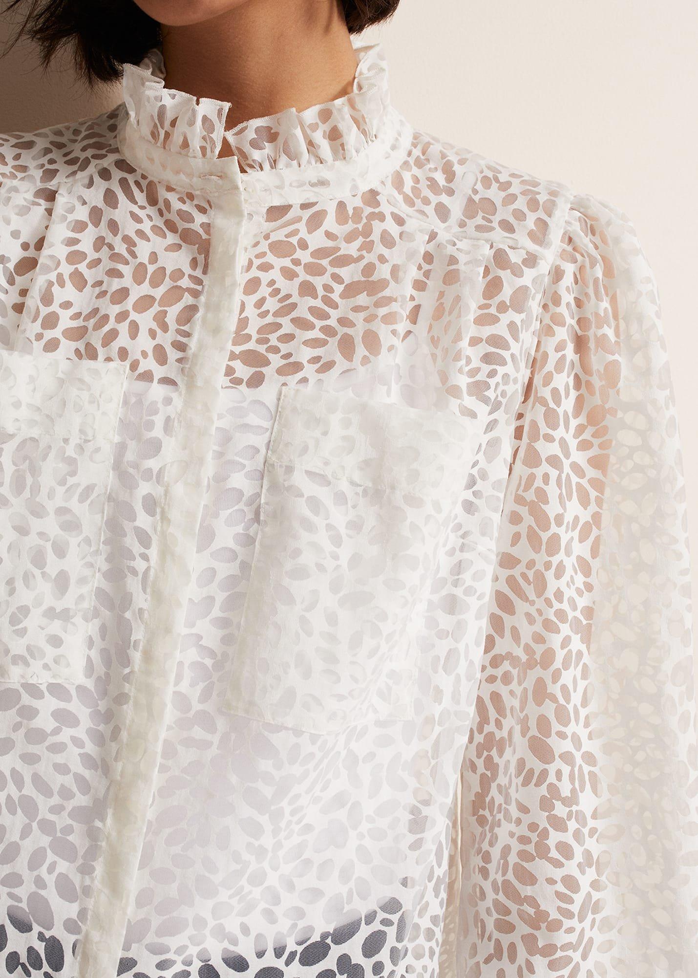 Astella Ruffle Burnout Blouse