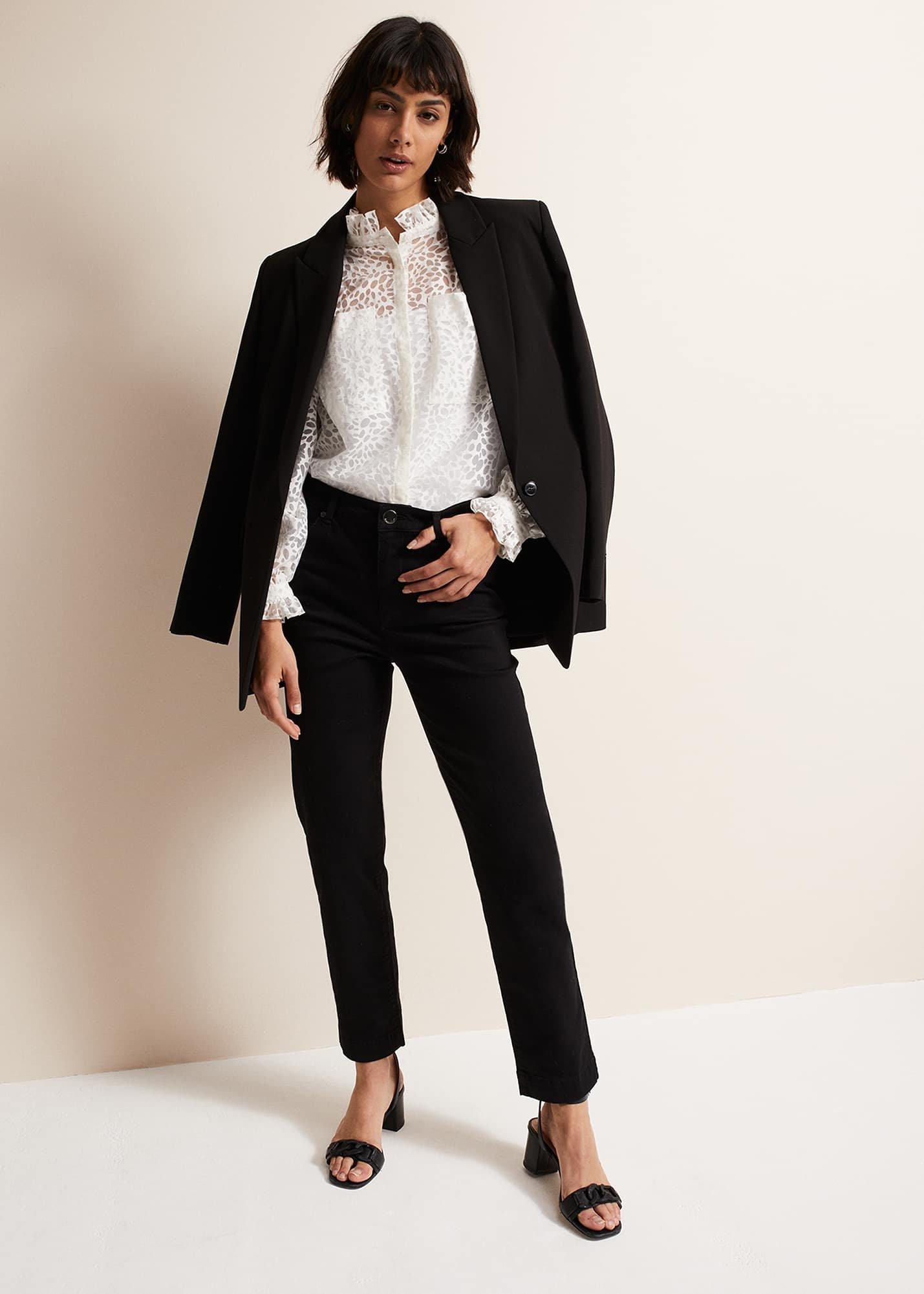 Astella Ruffle Burnout Blouse