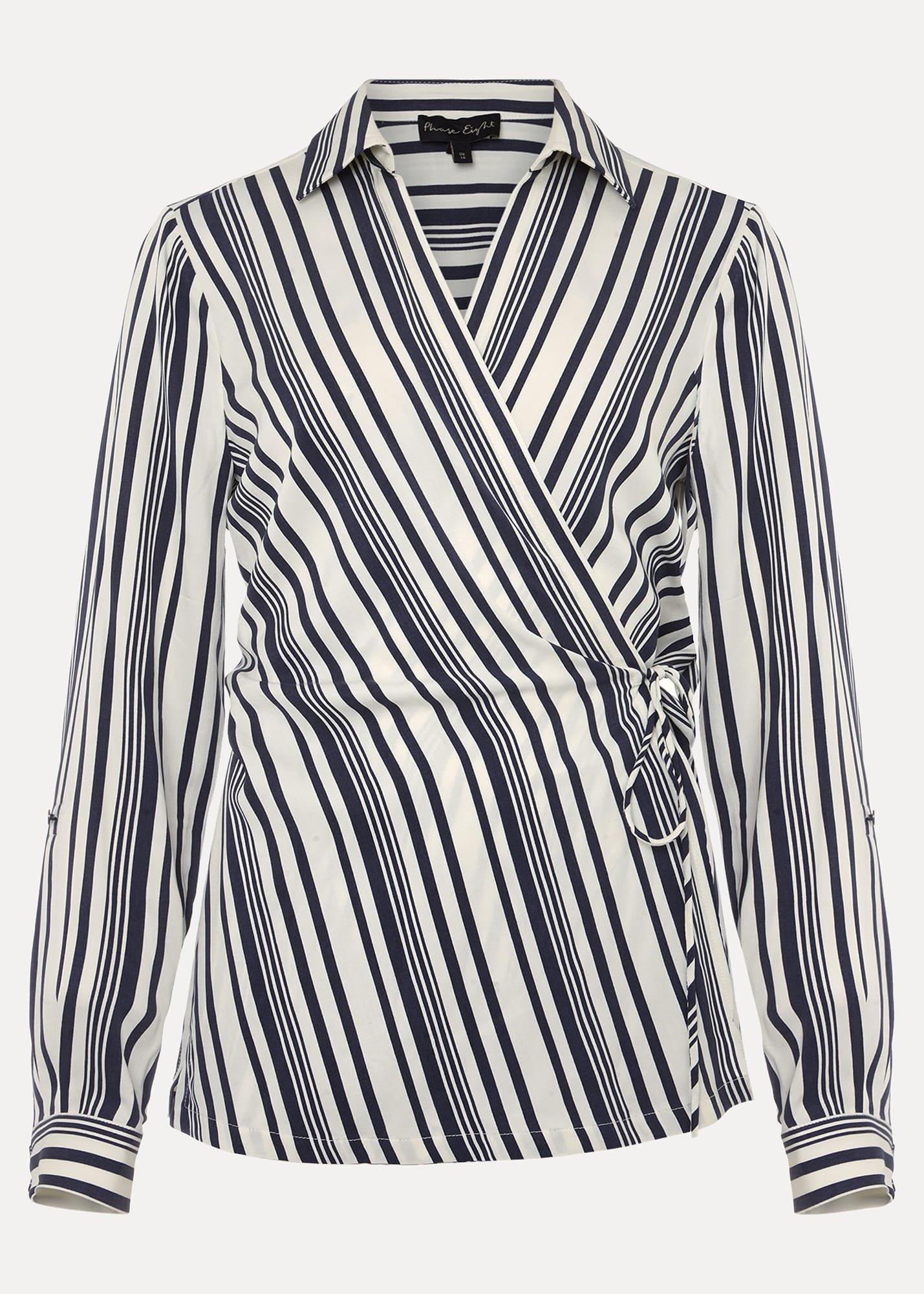 Dalila Striped Wrap Blouse