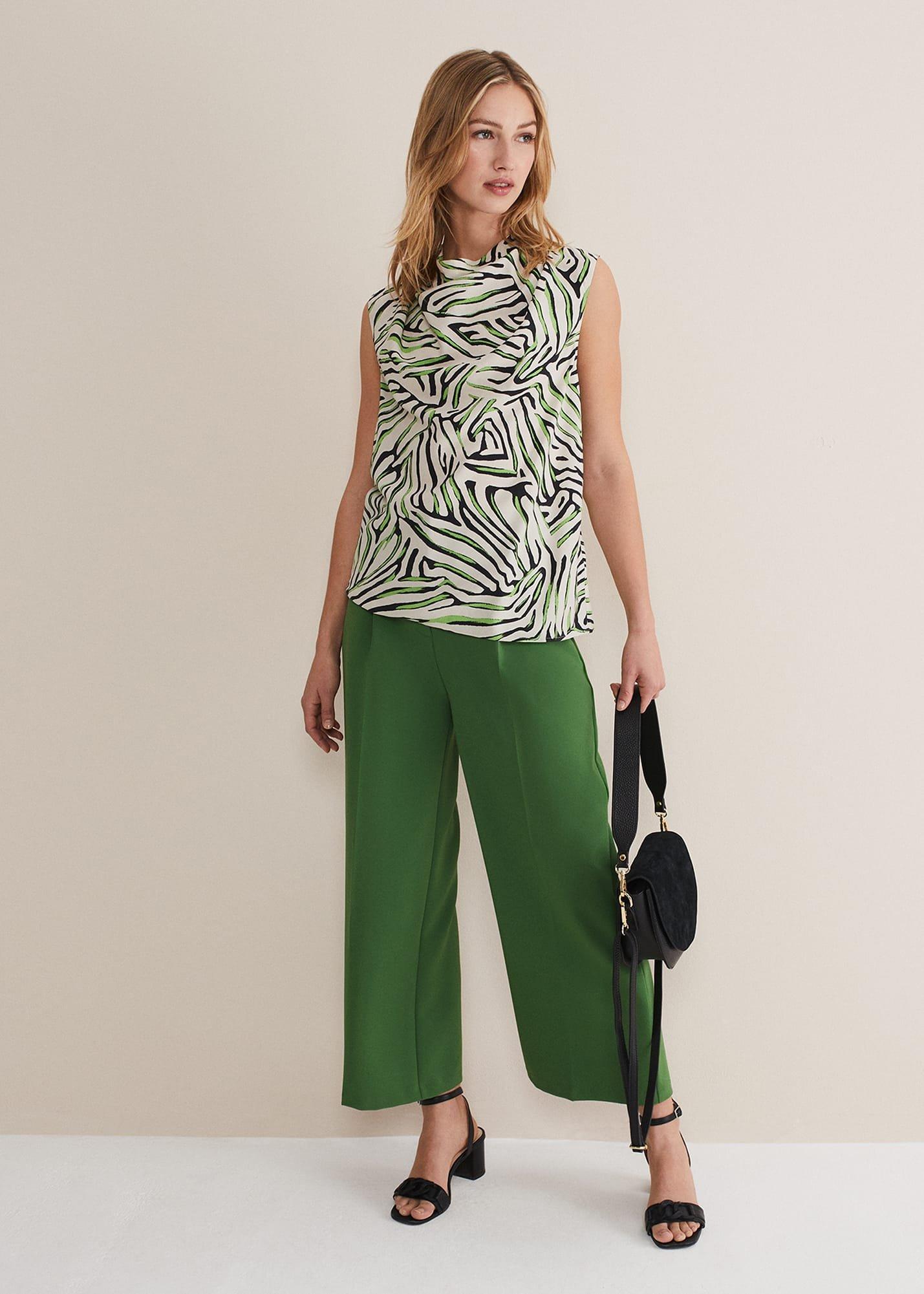 Paulette Zebra Print Cowl Neck Blouse