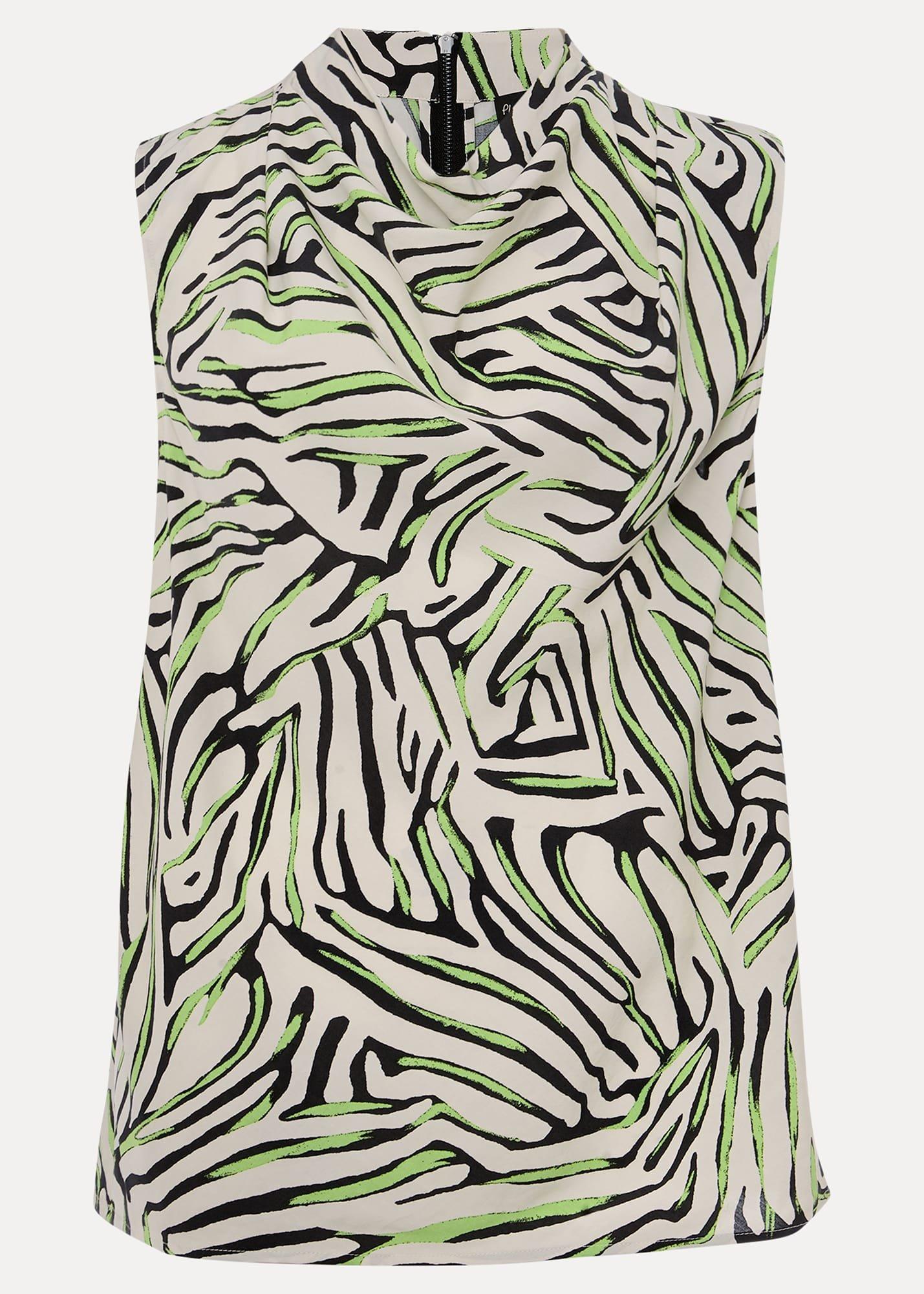 Paulette Zebra Print Cowl Neck Blouse