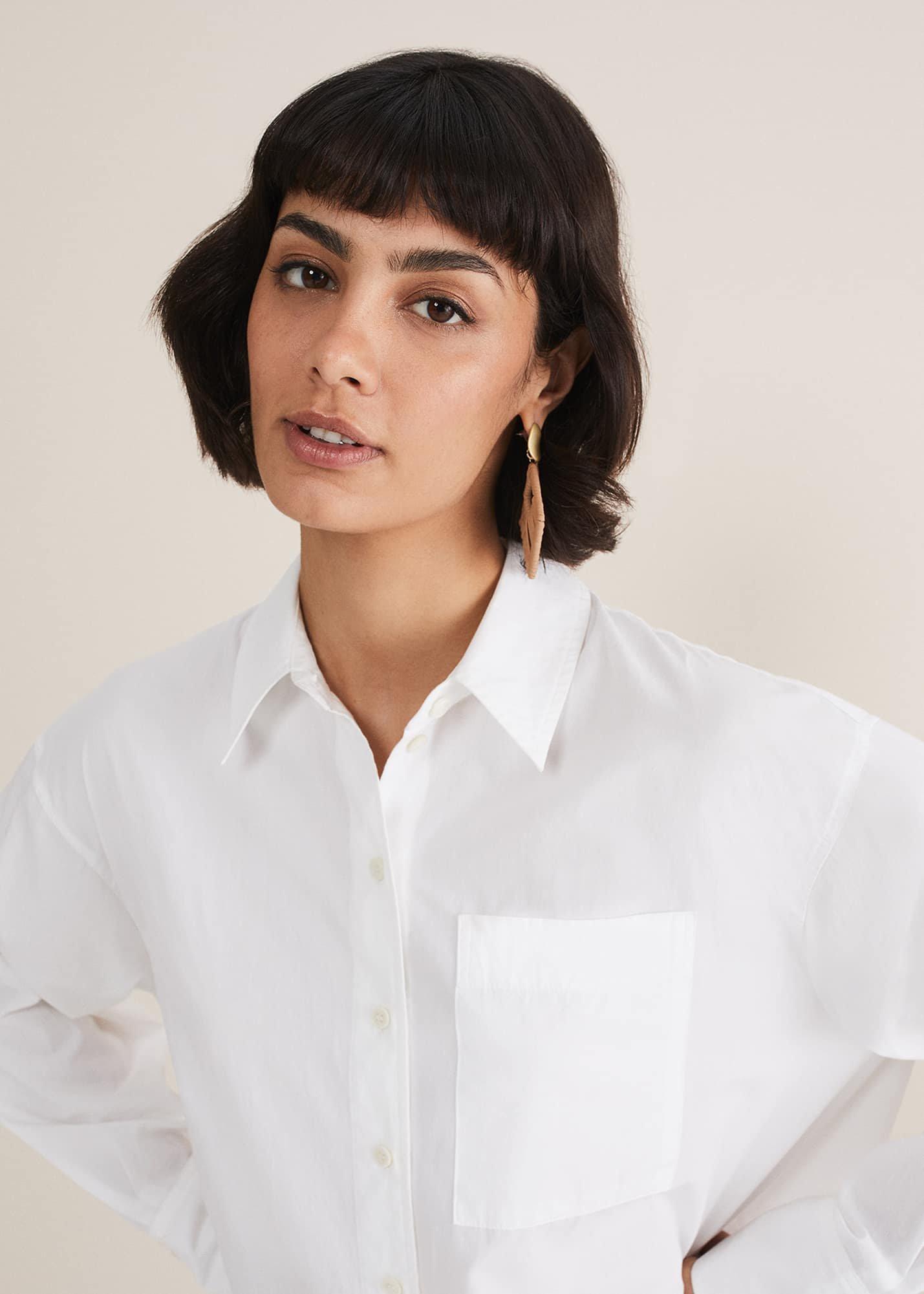 White Cotton Oversized Shirt