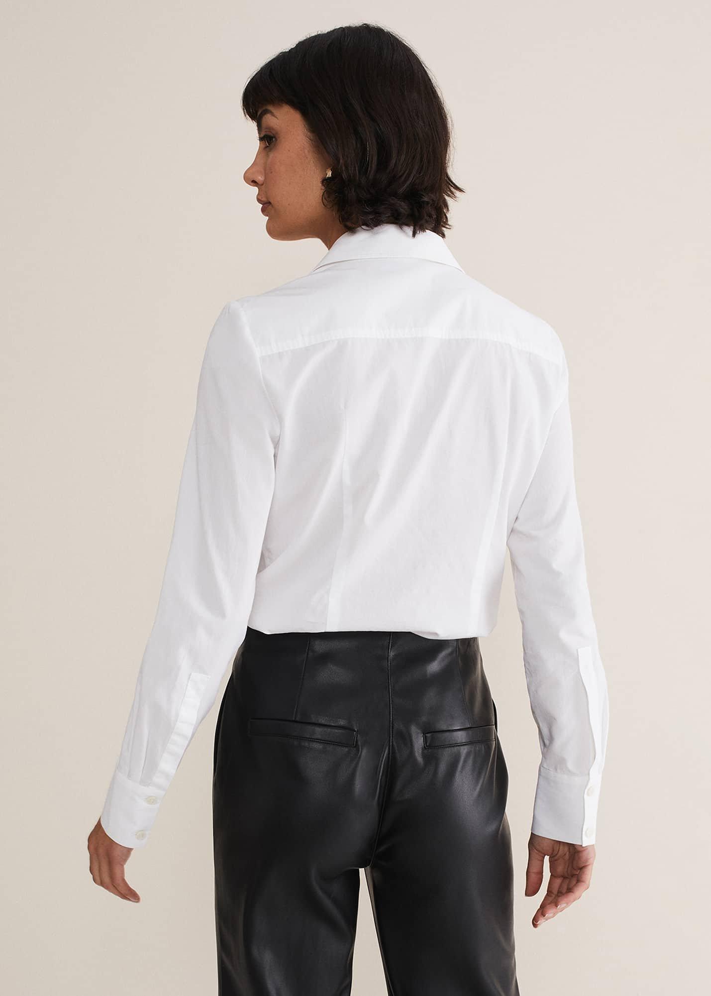 White Cotton Fitted Shirt