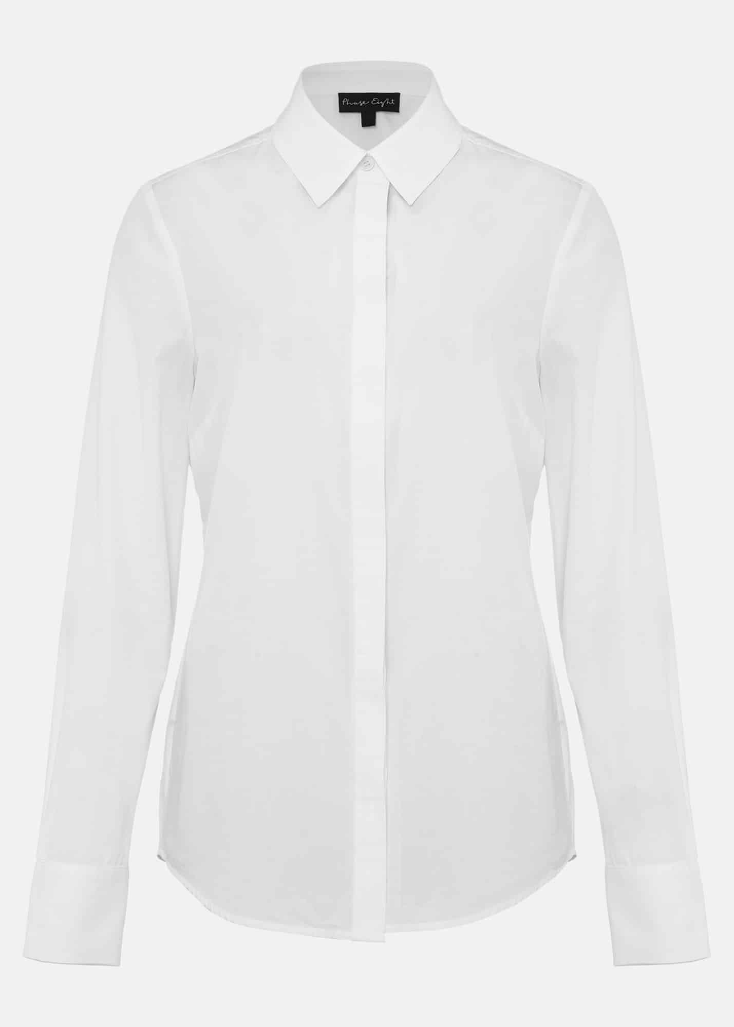 White Cotton Fitted Shirt