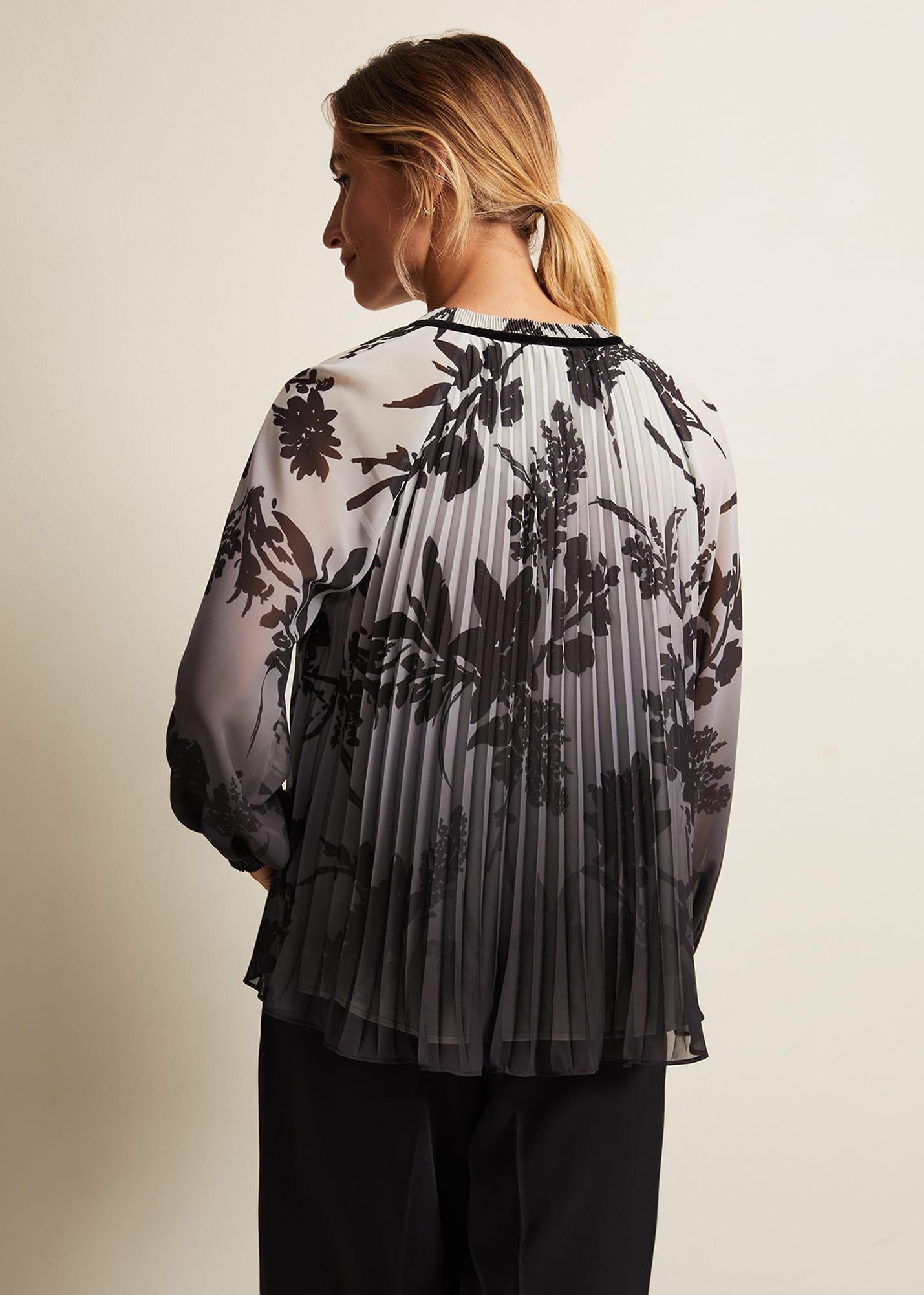 Nayla Shadow Floral Pleat Top
