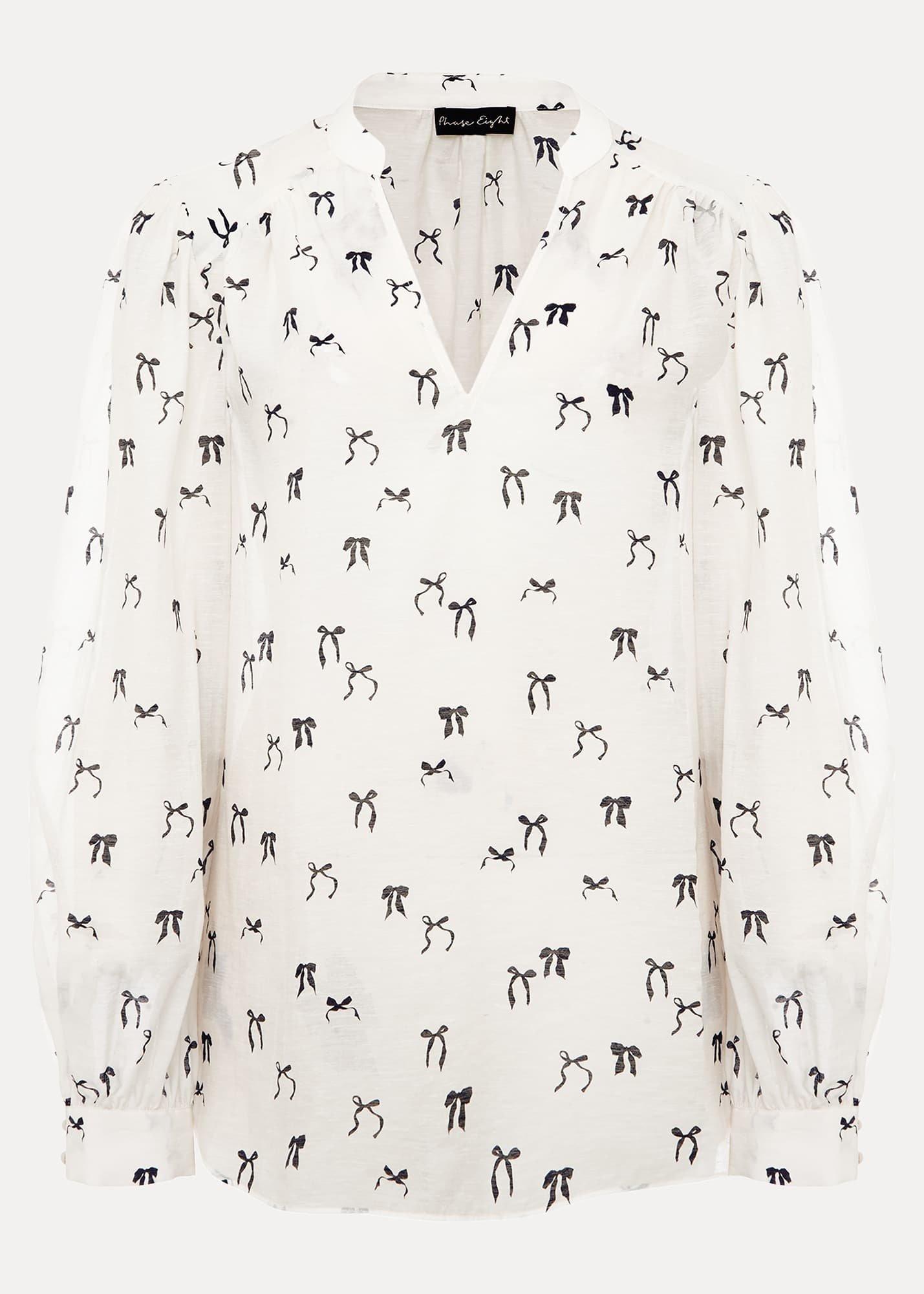 Taytum Bow Print Blouse