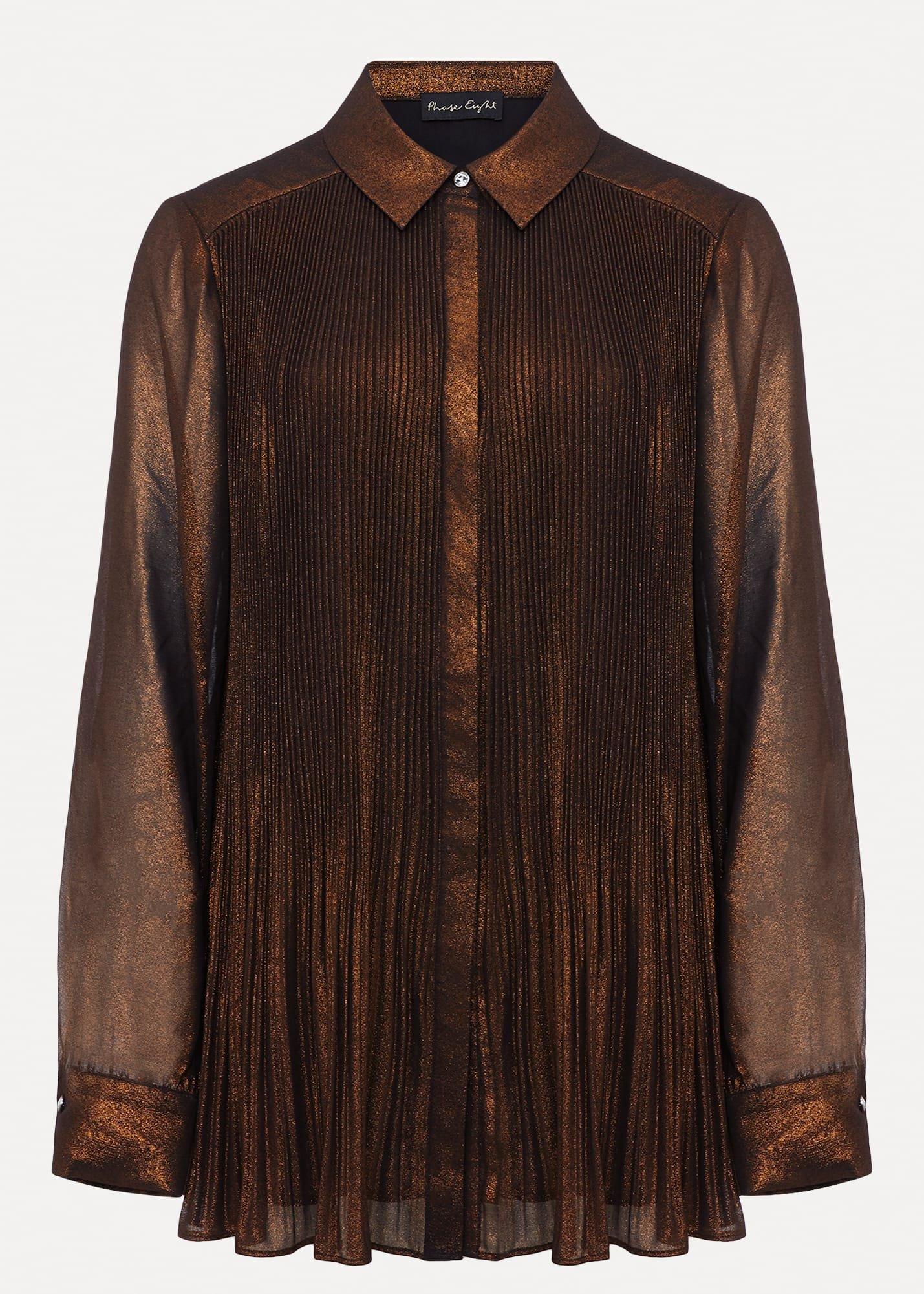 Faye Foil Pleated Blouse
