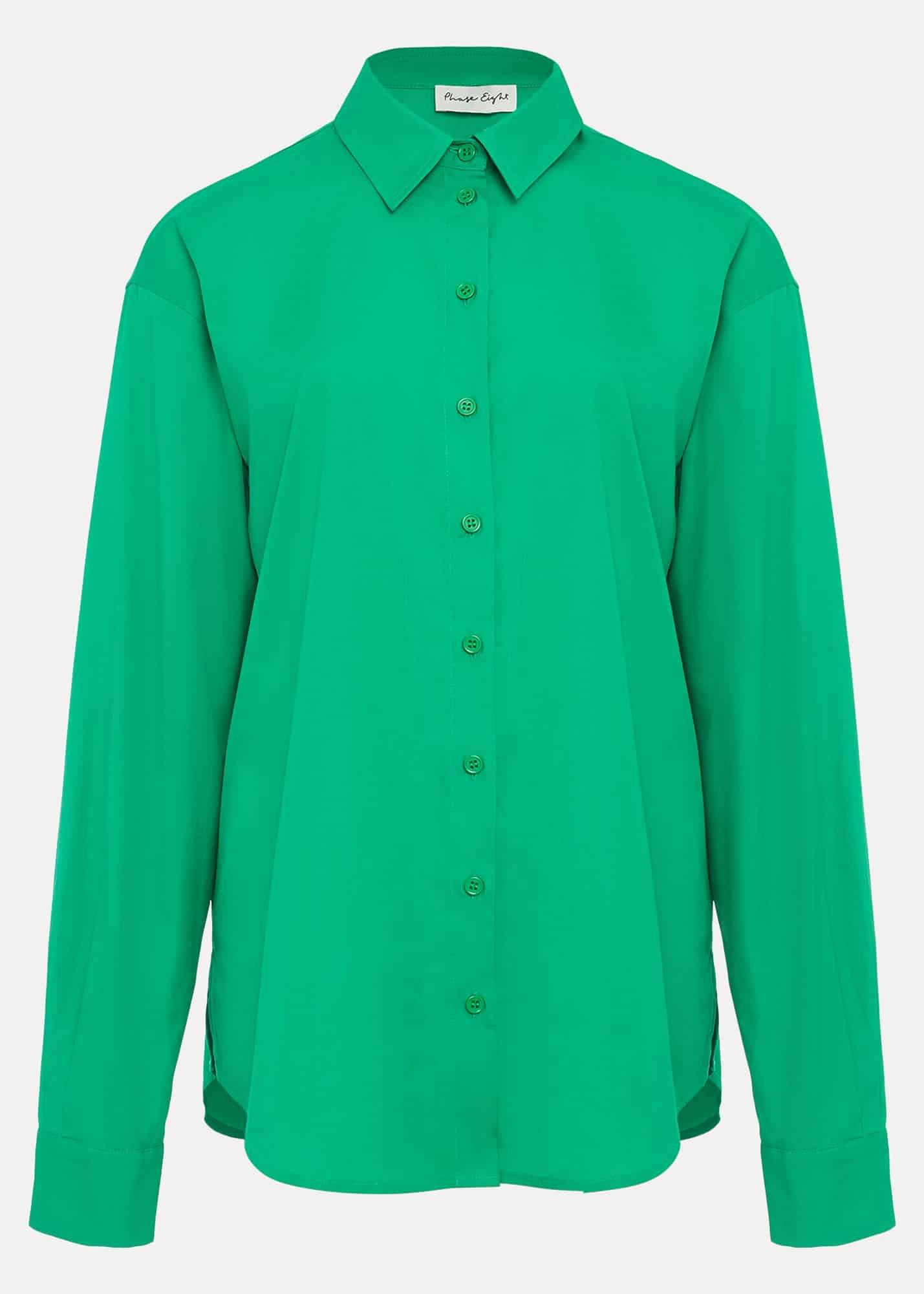 Green Cotton Oversized Shirt