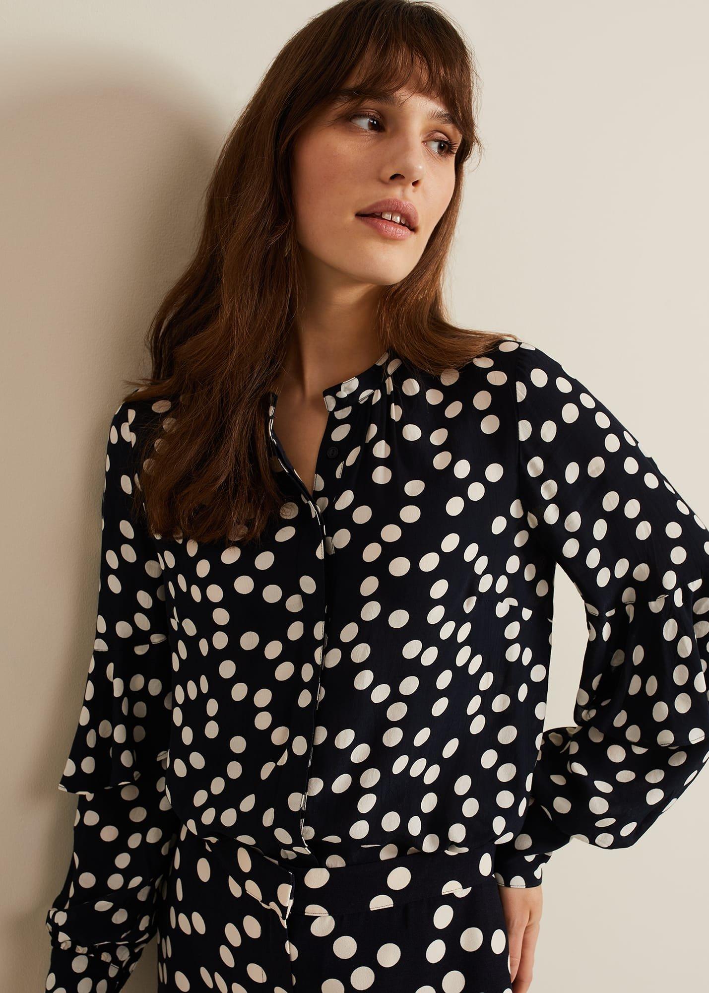 Peyton Polka Dot Frill Blouse