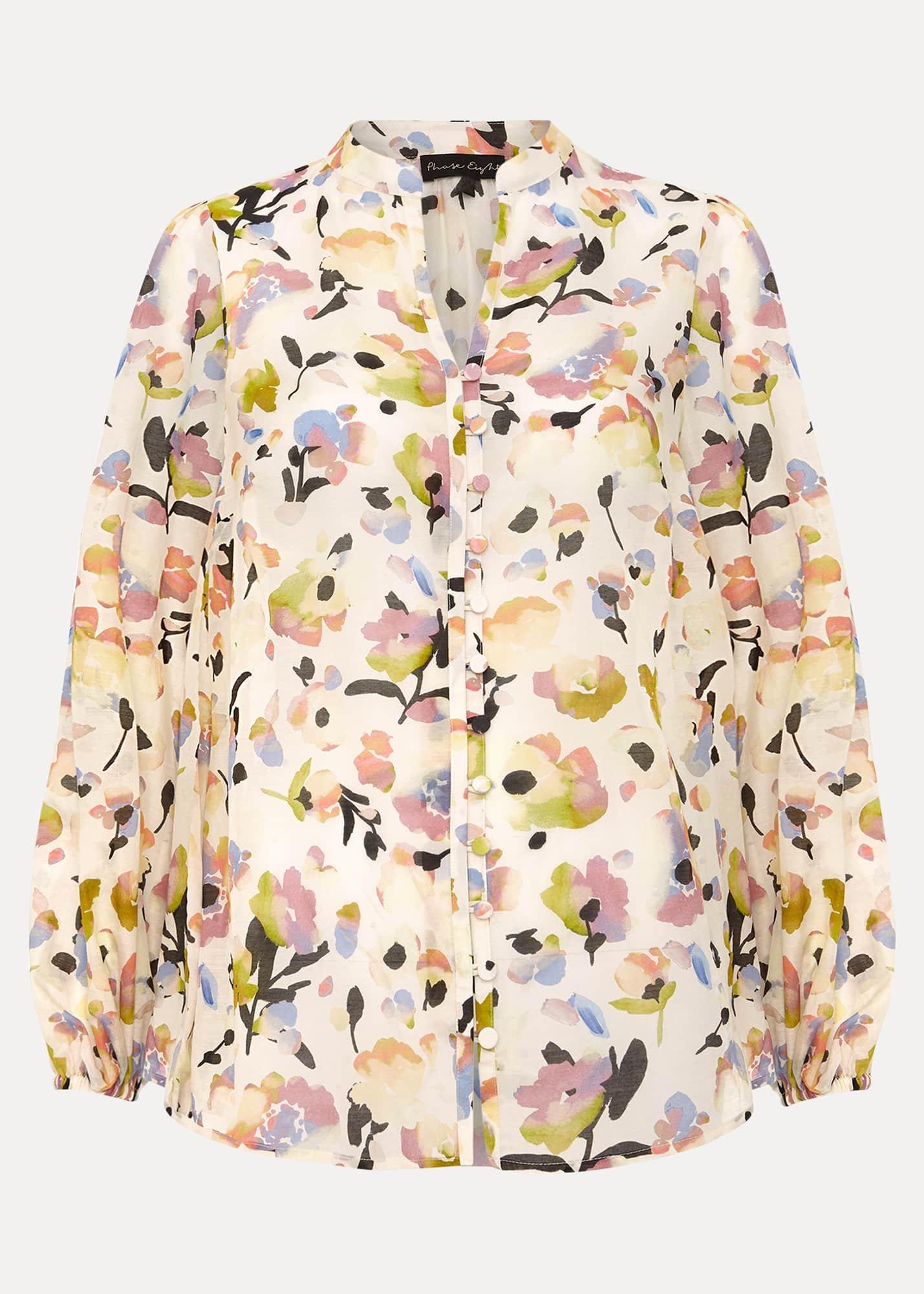 Maddie Watercolour Silk Blend Blouse