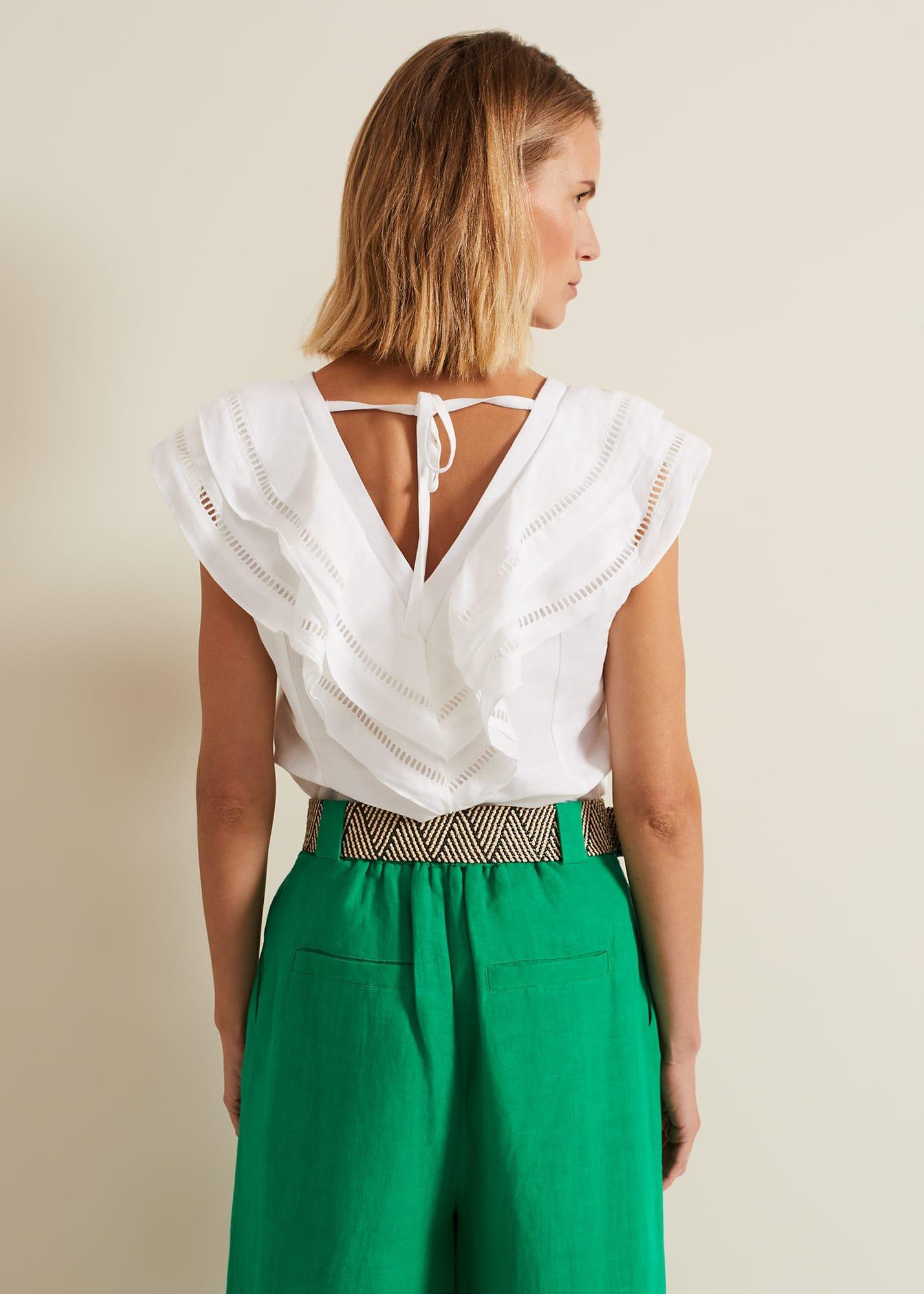 Rosey Linen Ruffle Top