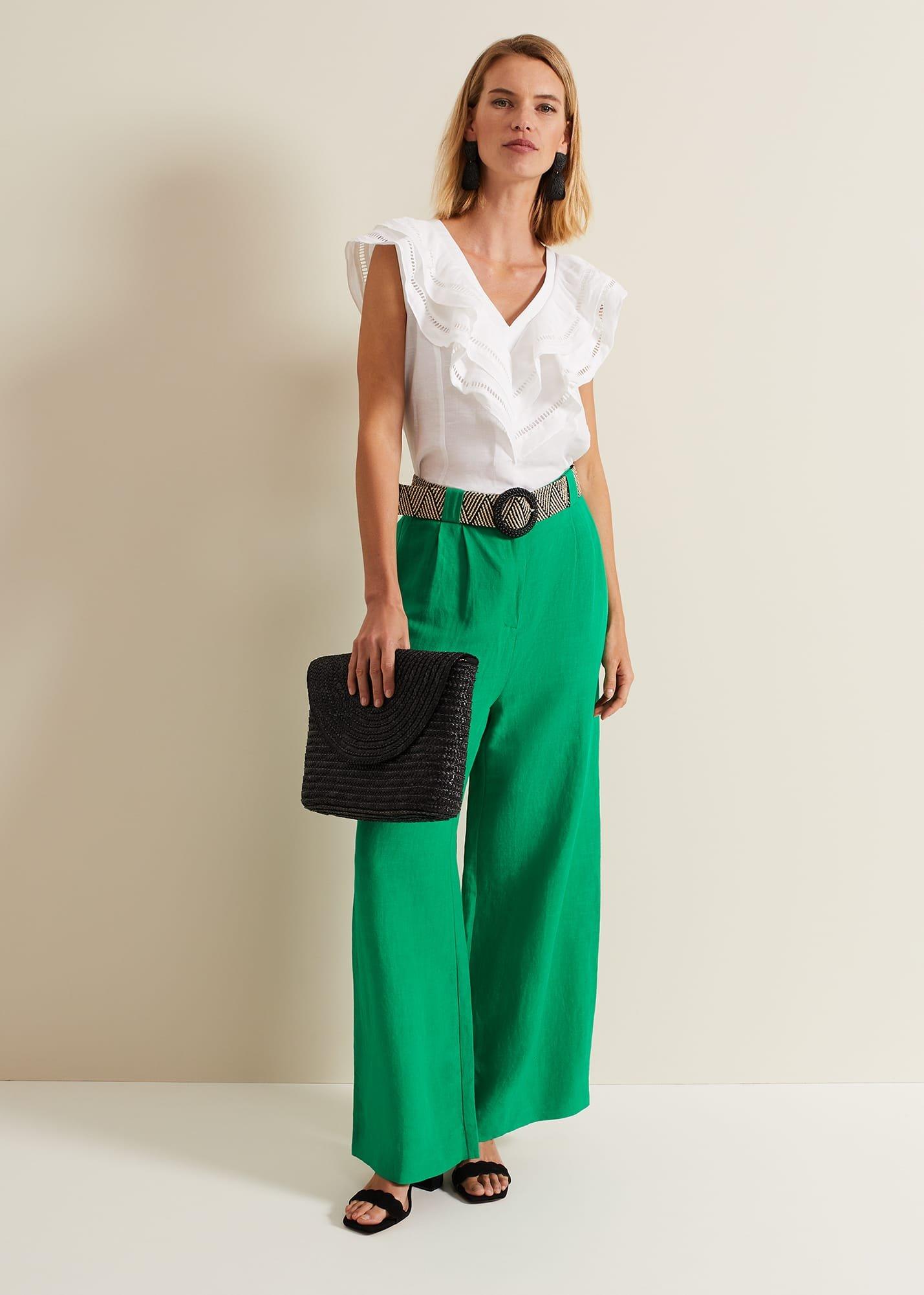 Rosey Linen Ruffle Top