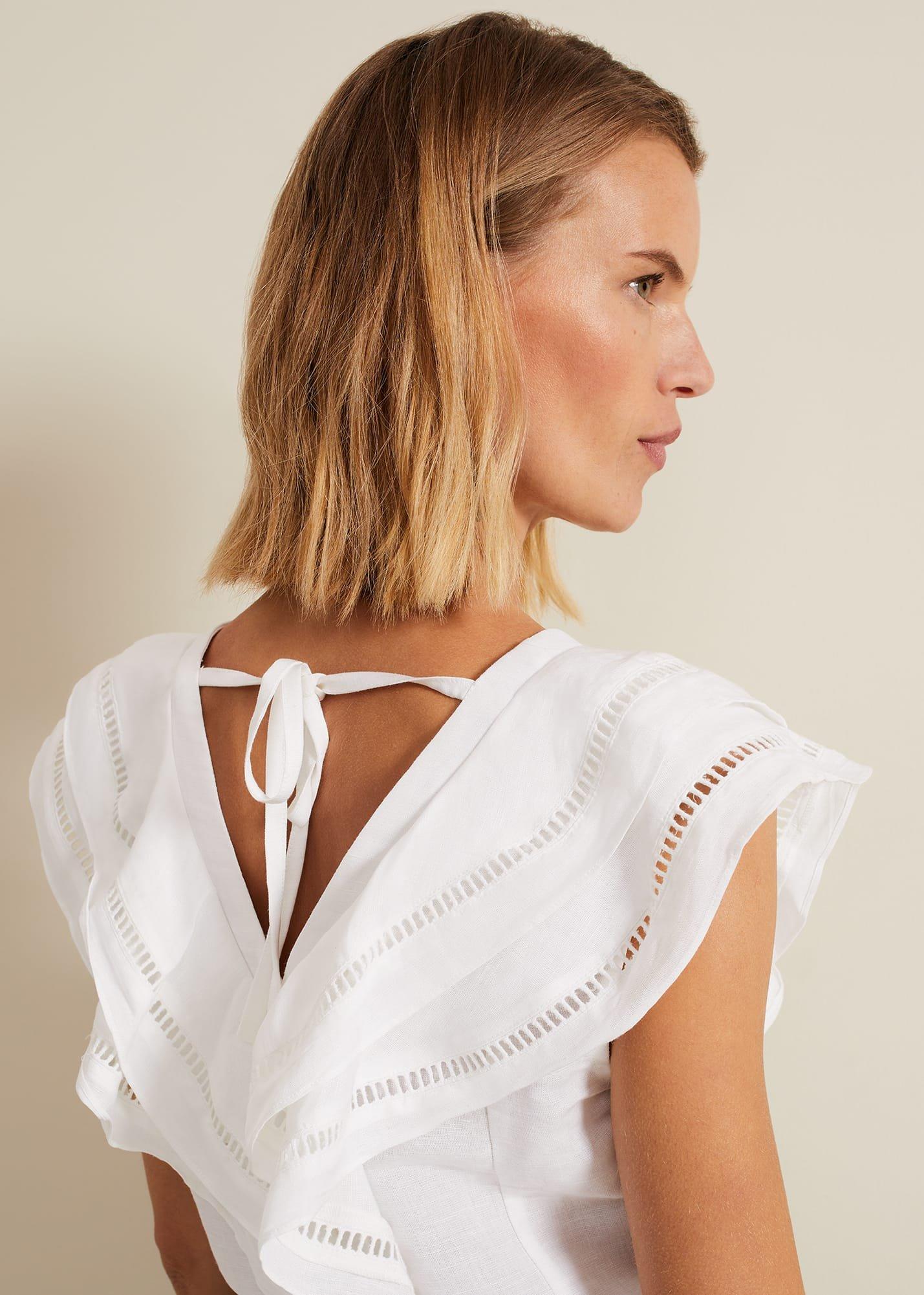 Rosey Linen Ruffle Top
