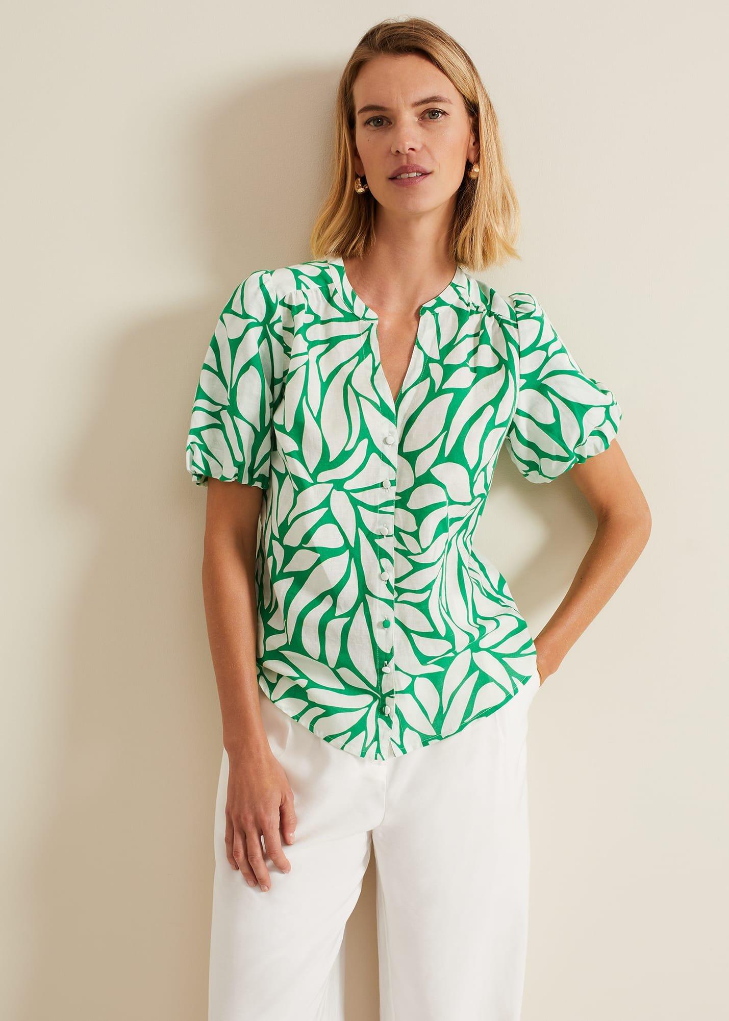 Louanna Linen Printed Shirt