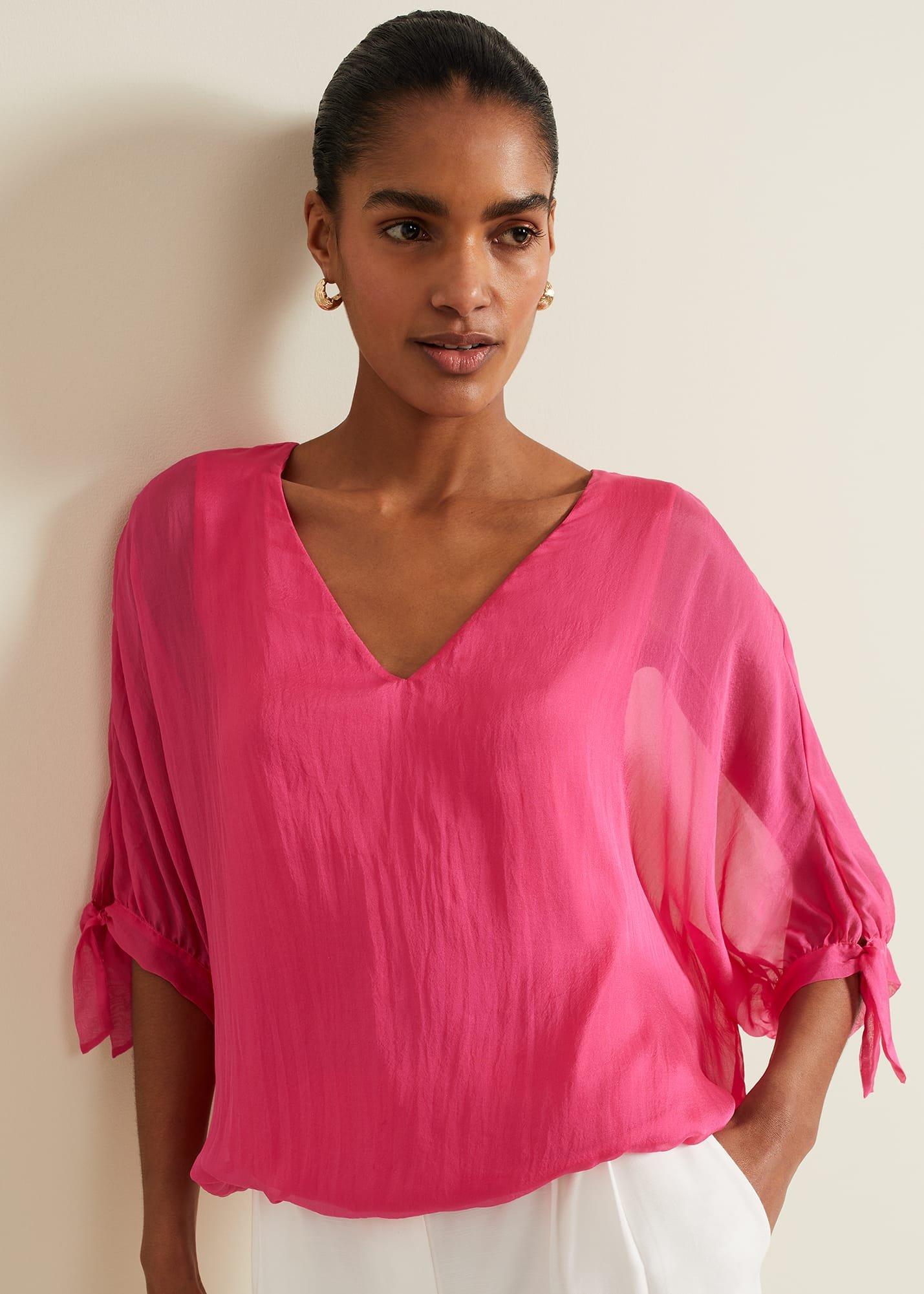 Madison Pink Silk Blouse