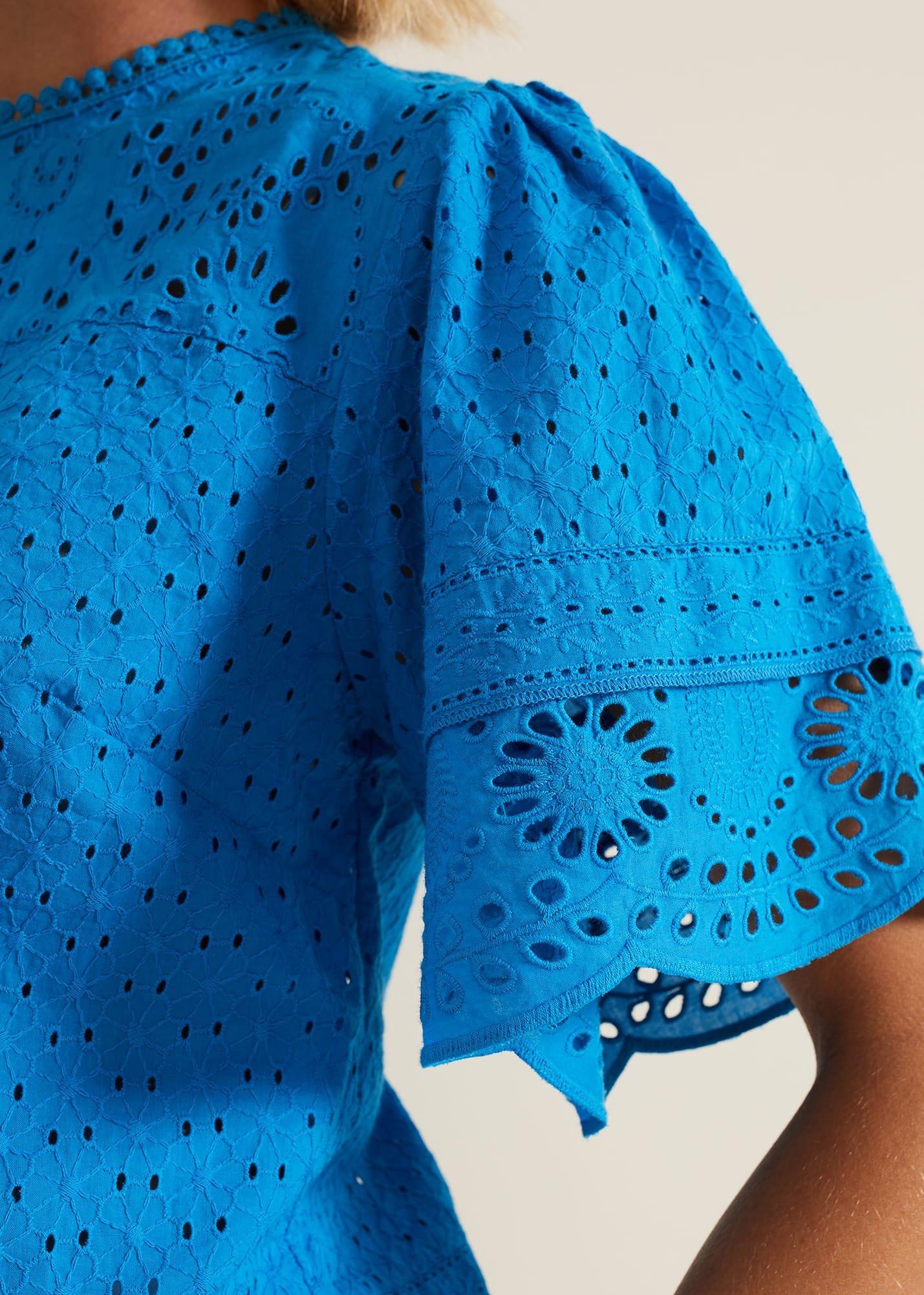 Sage Broderie Top