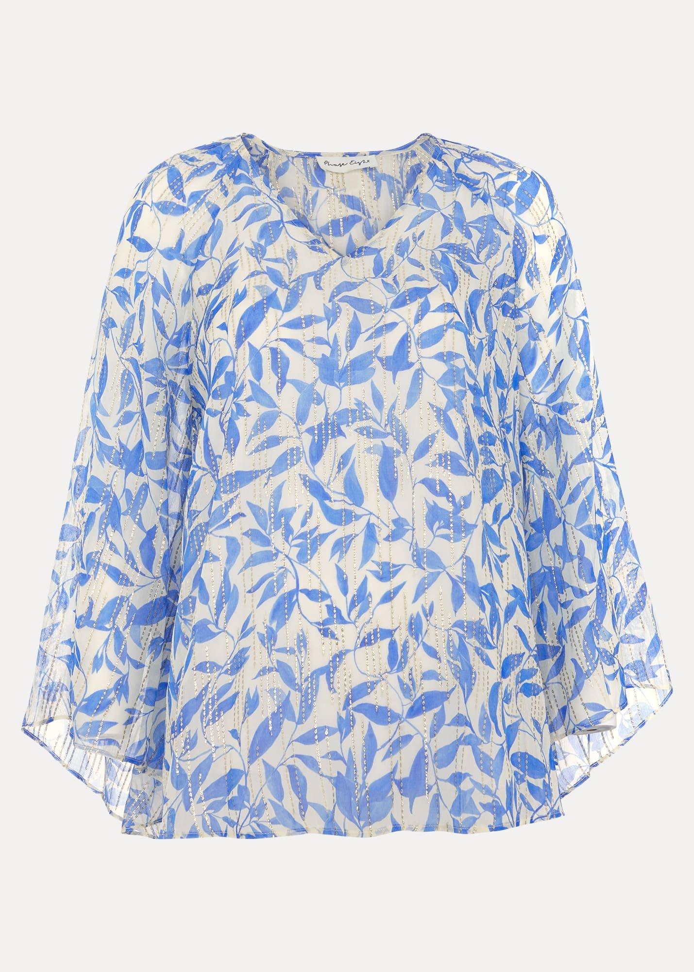 Simi Leaf Print Filcoupe Blouse