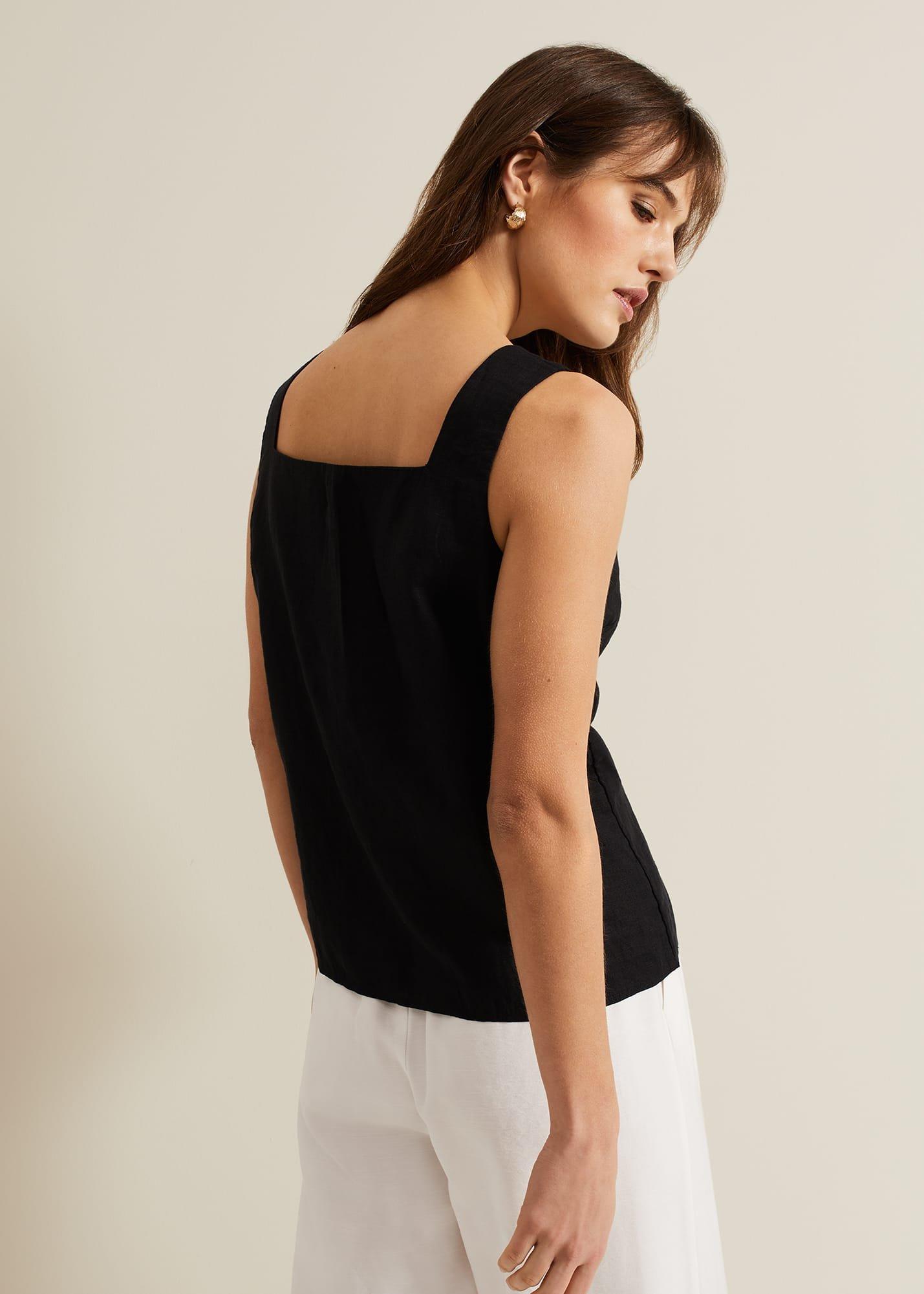 Ashley Linen Button Shell Top