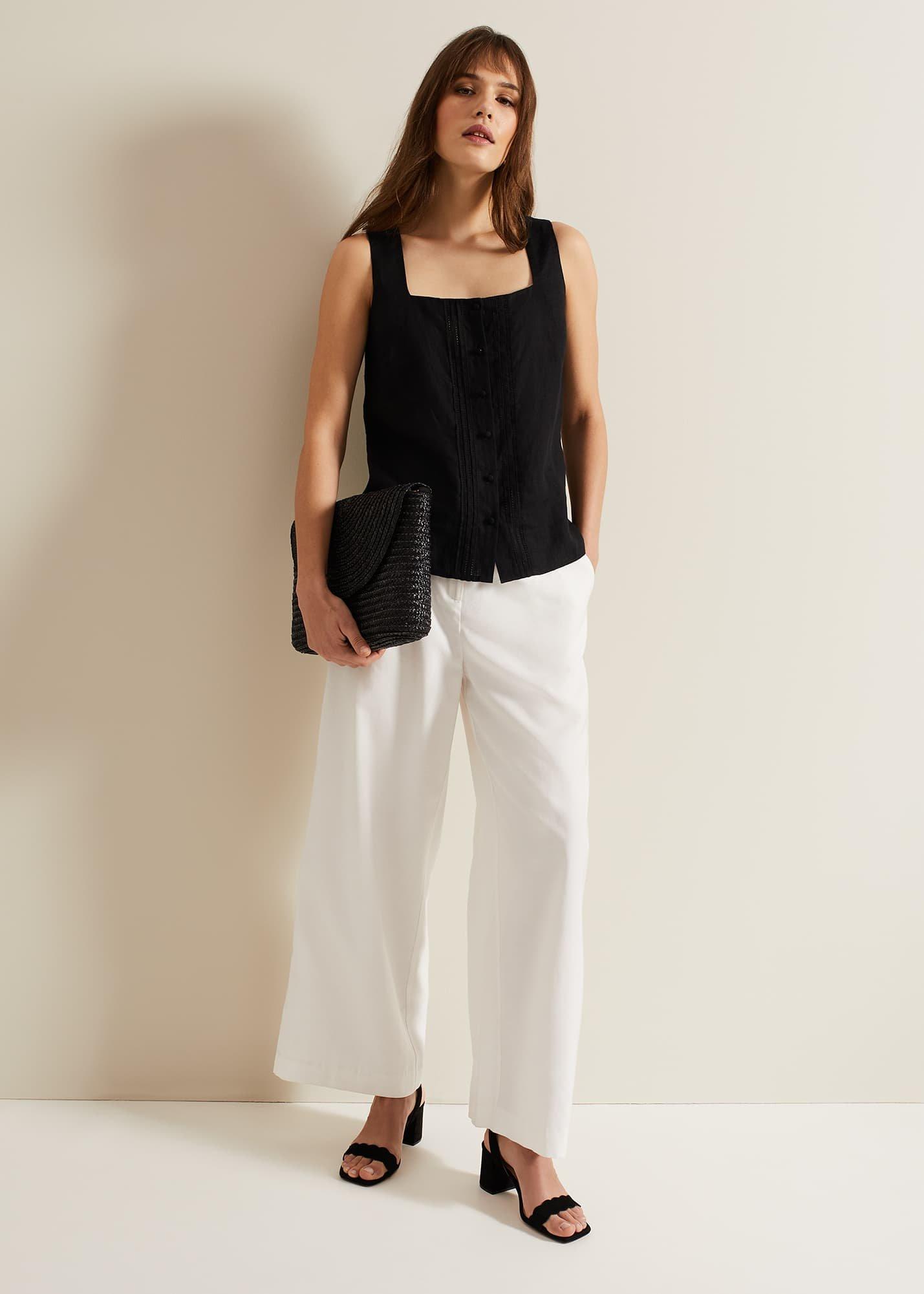 Ashley Linen Button Shell Top