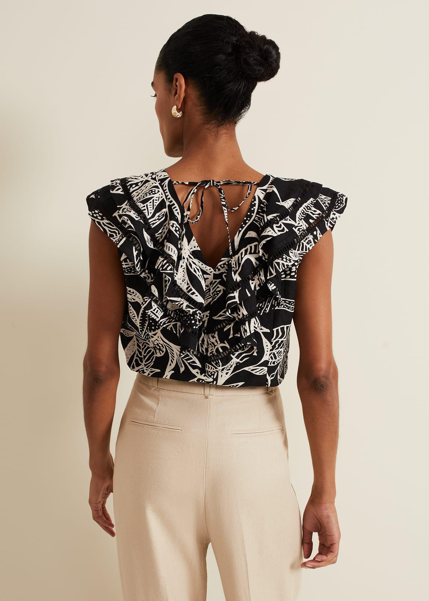 Rosey Linen Ruffle Top
