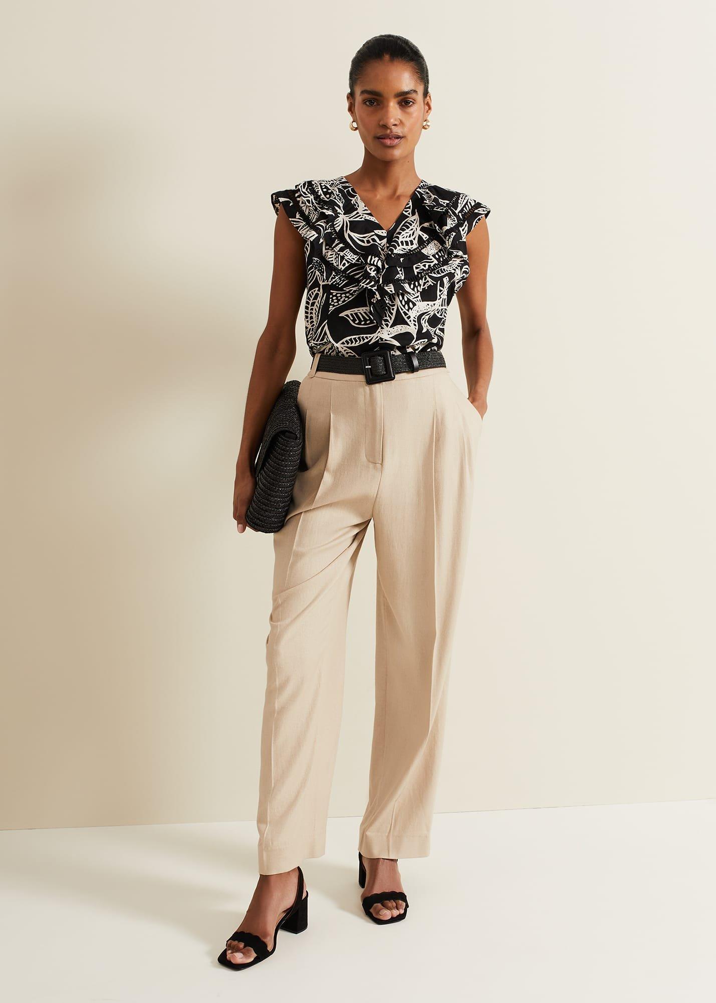 Rosey Linen Ruffle Top