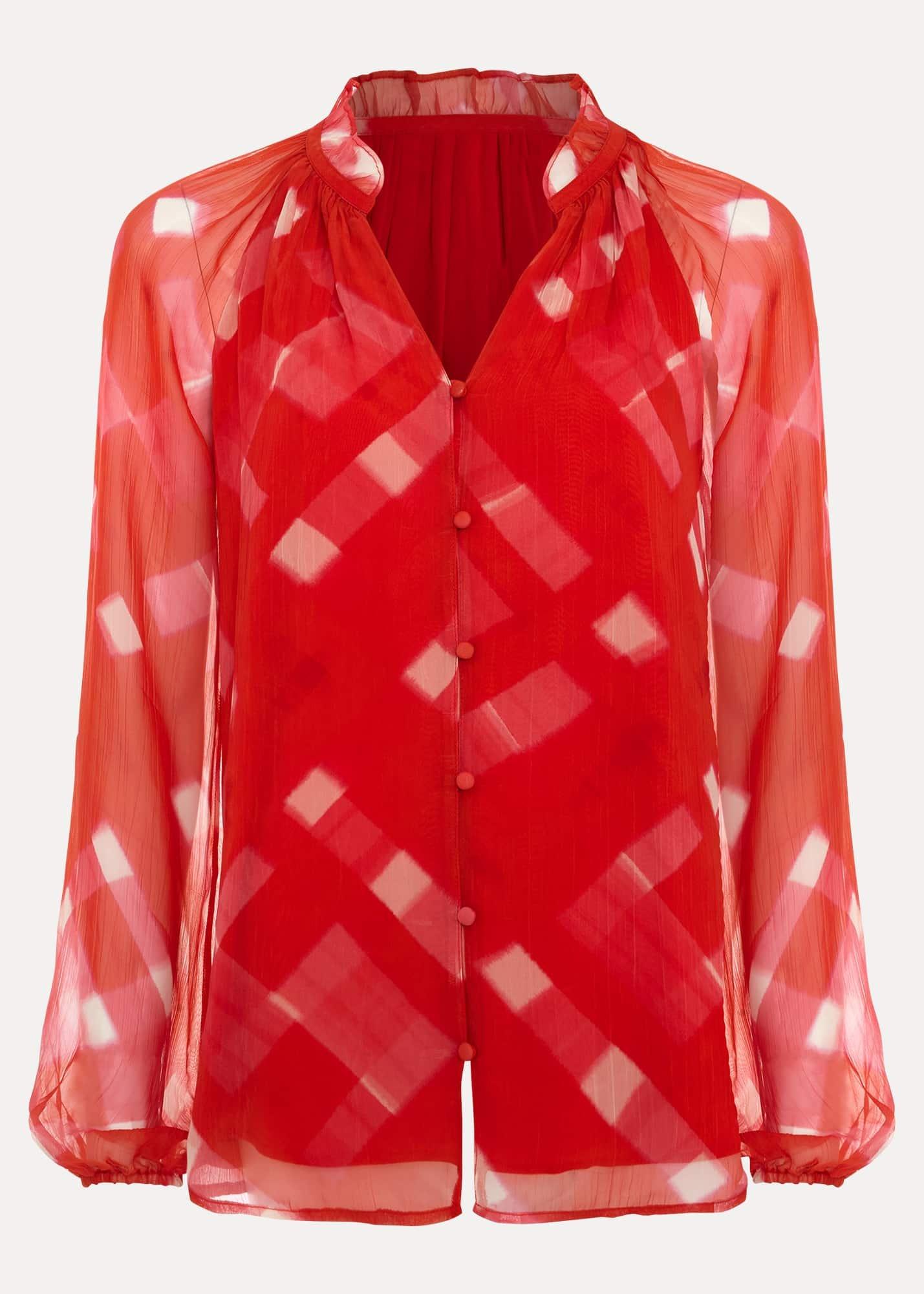 Megan Check Print Blouse