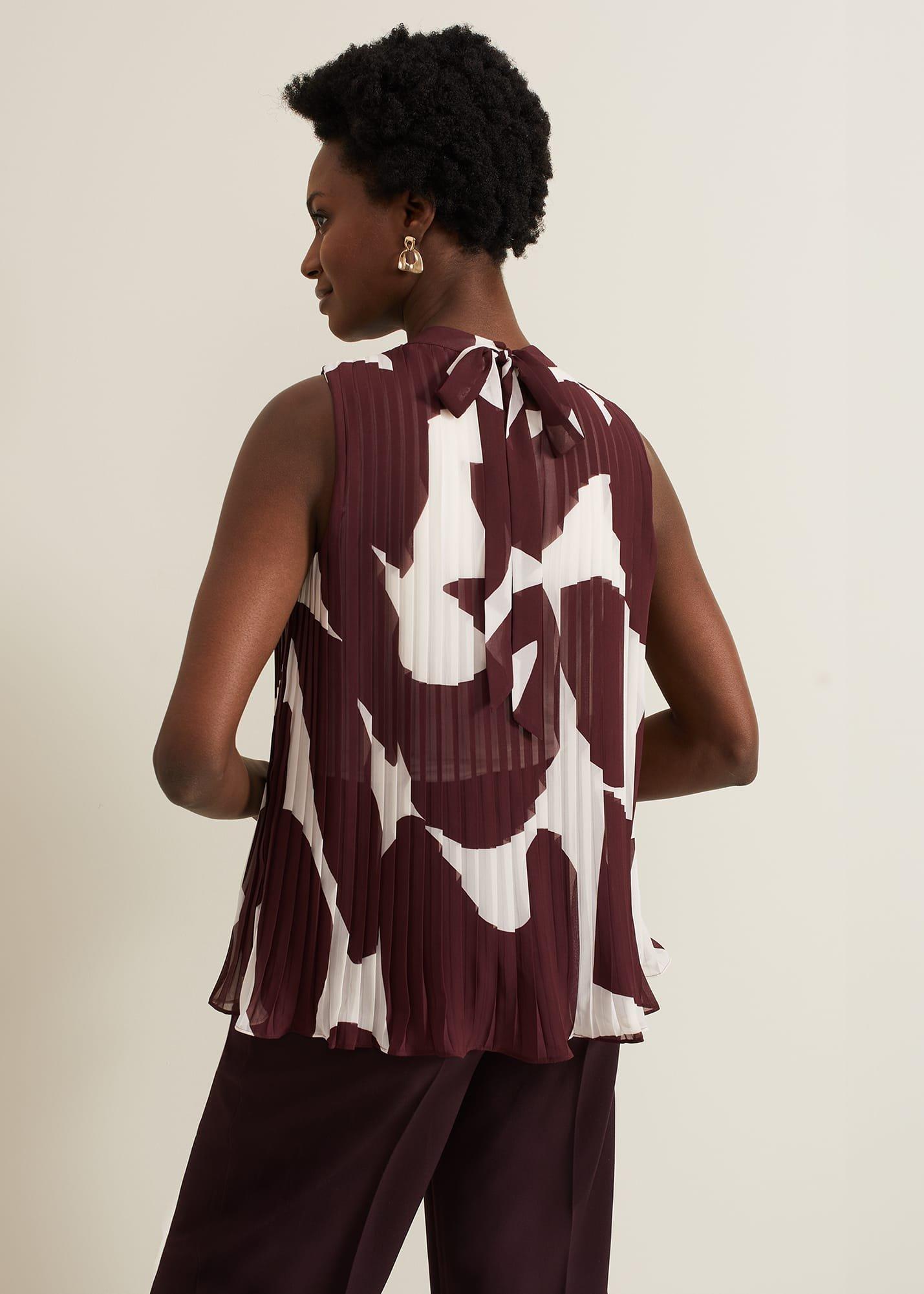 Nina Abstract Pleat Top