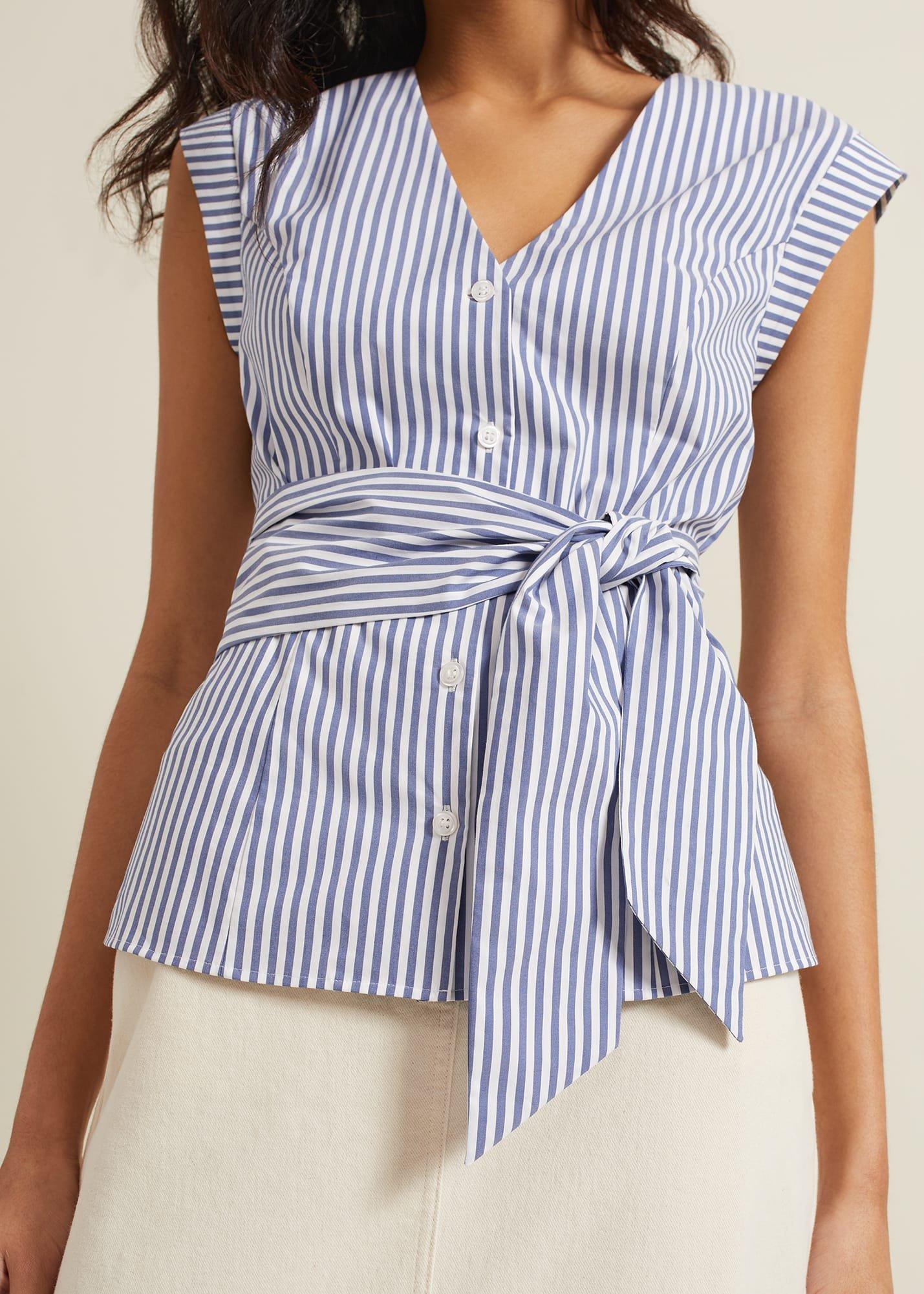 Sadie Striped Tie Waist Shirt