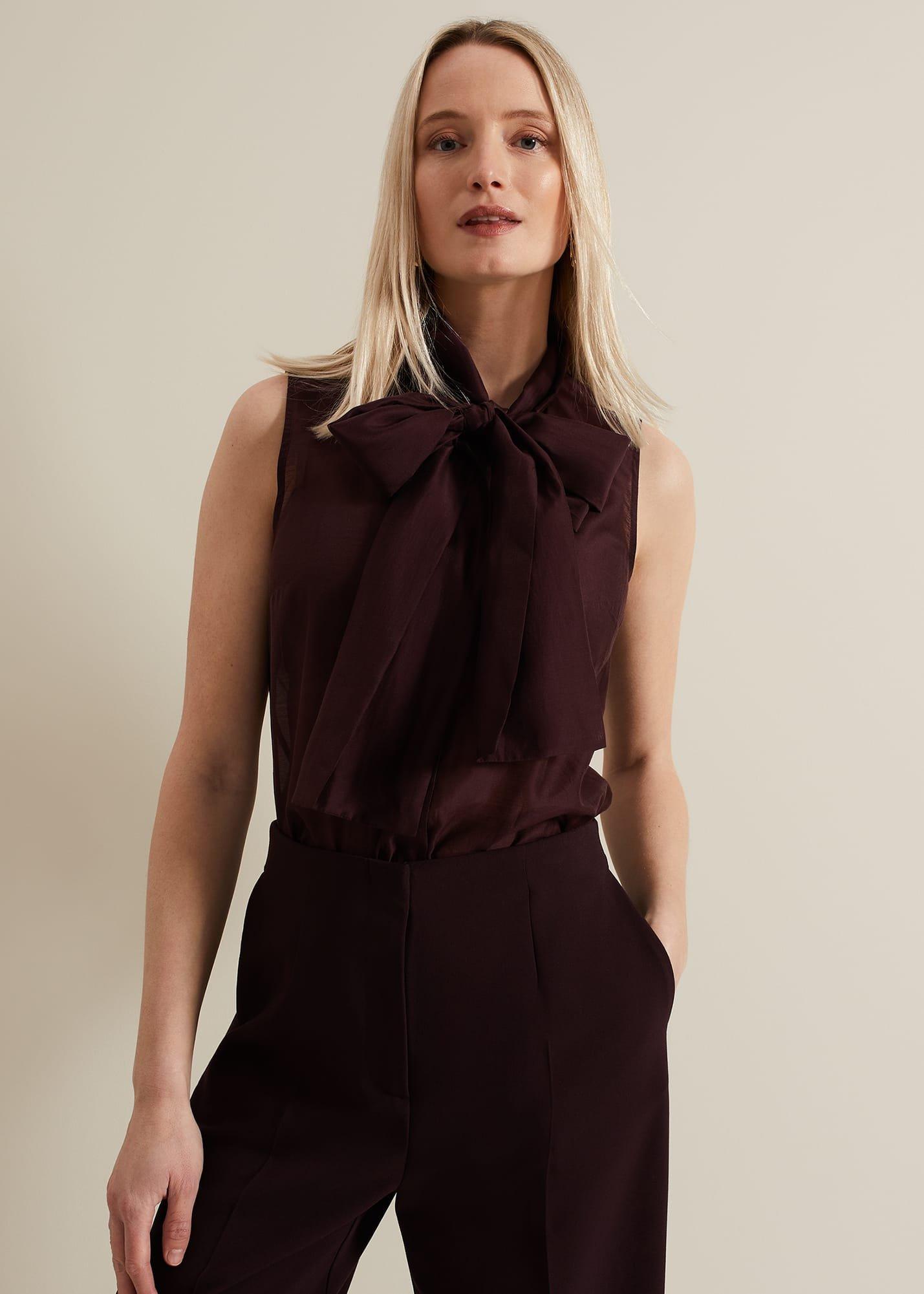Saylor Sleeveless Pussybow Blouse