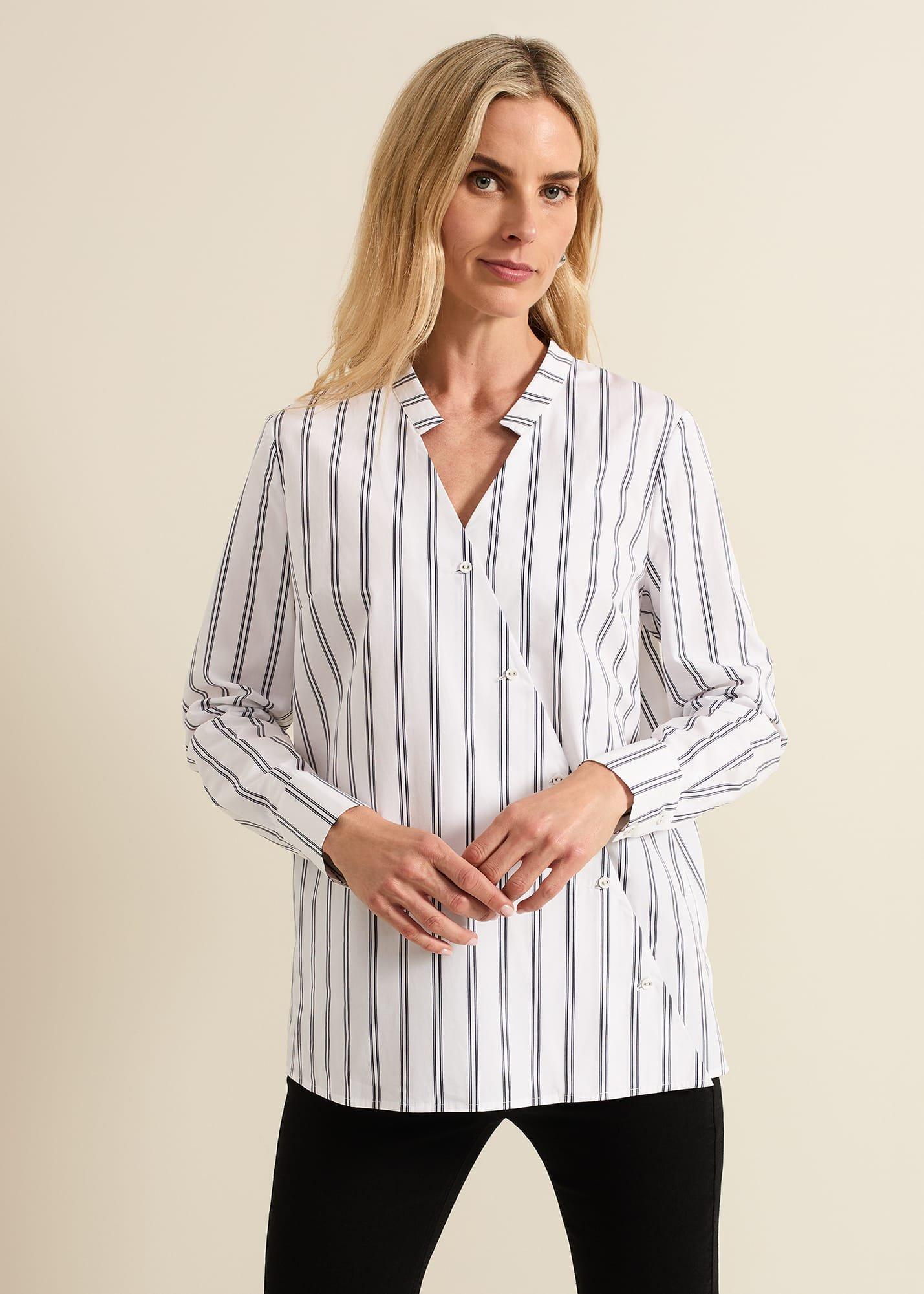 Ashlyn Asymmetric Striped Shirt