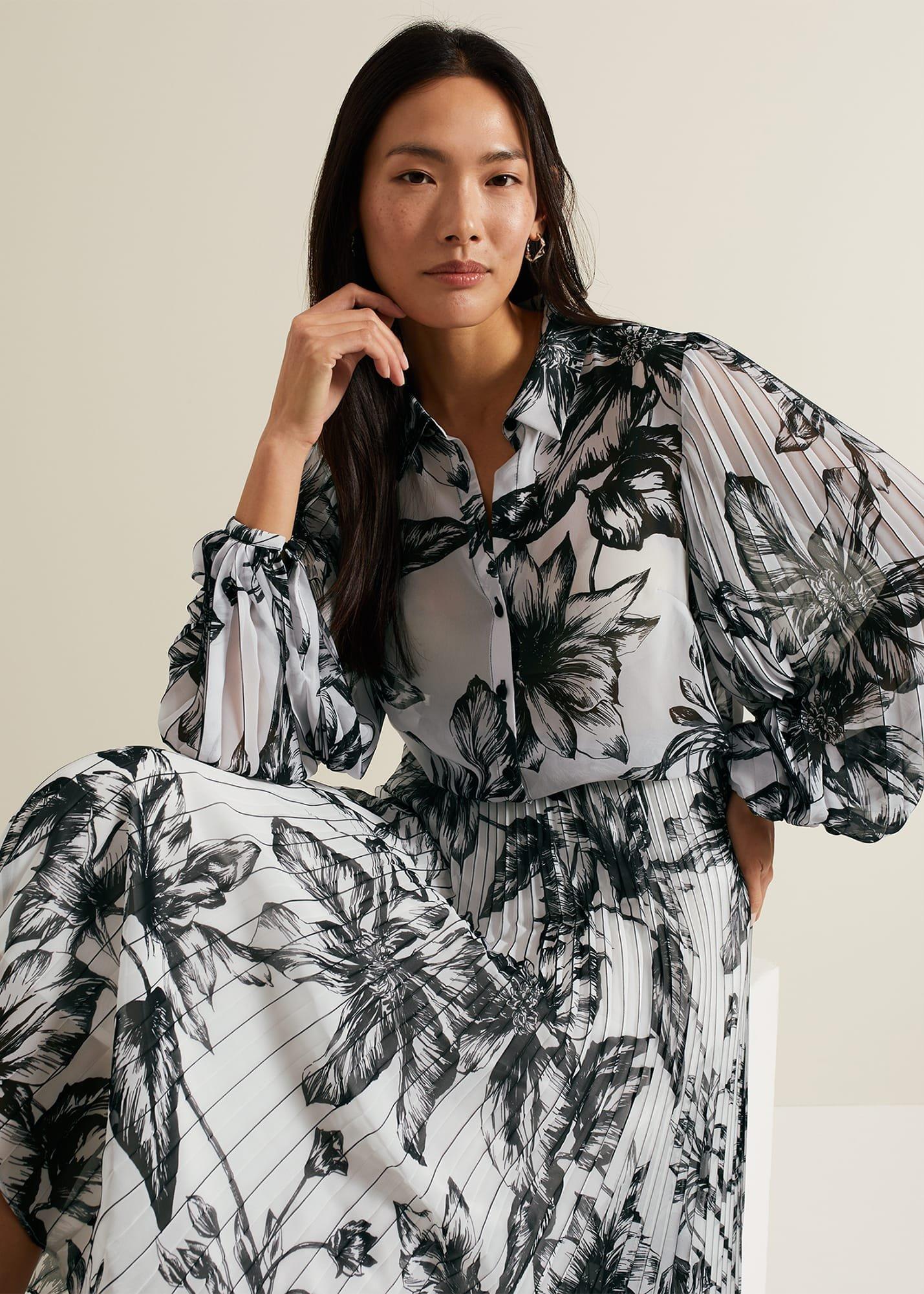 Sienna Floral Pleat Sleeve Blouse