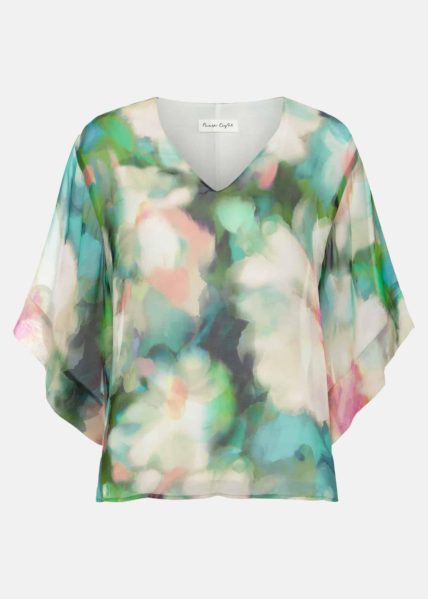 Ava Blurred Floral Silk Blouse