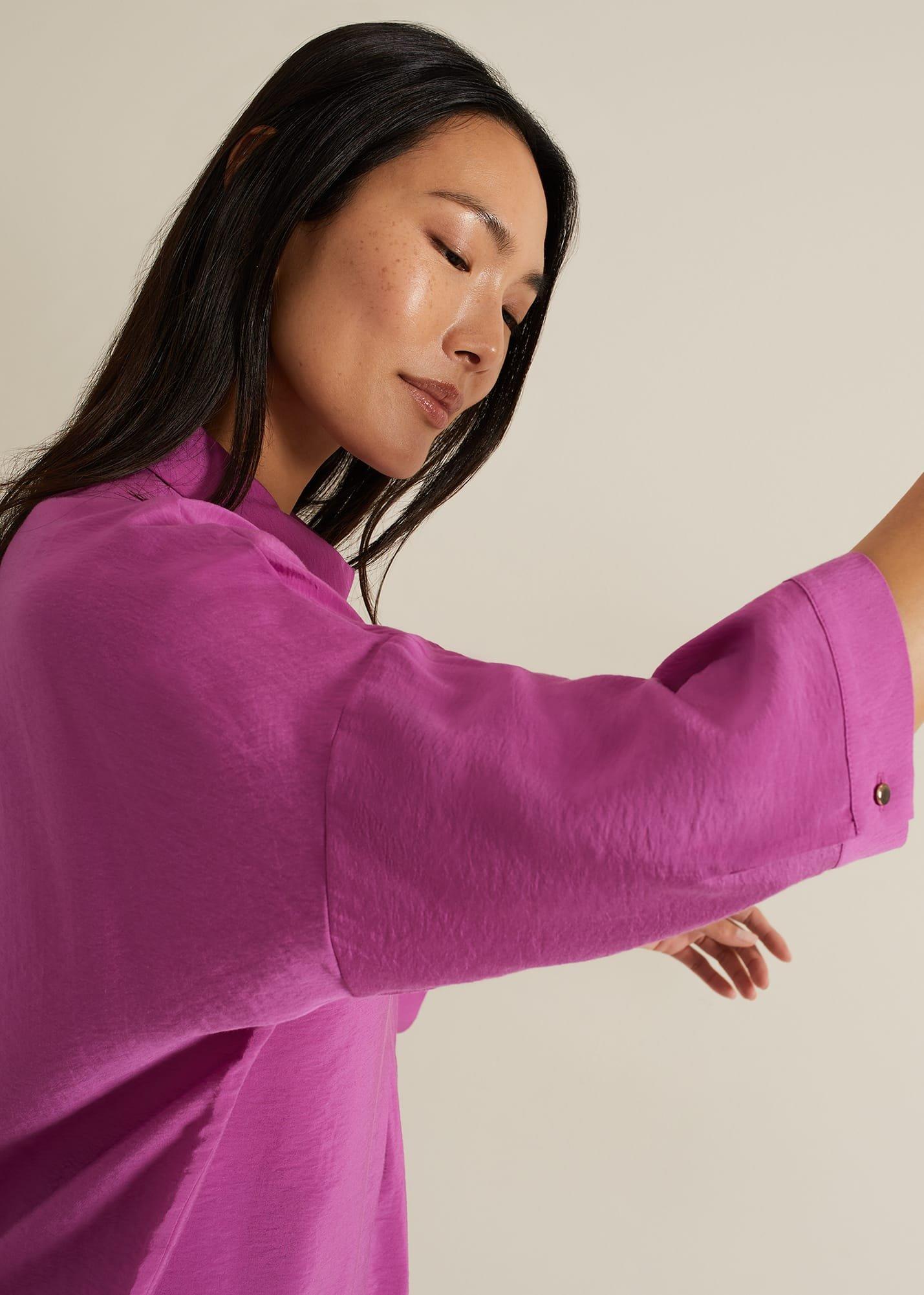 Cynthia Pleat Zip Front Shirt