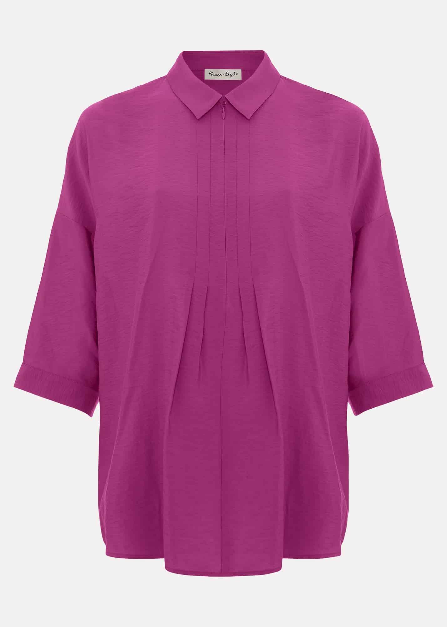 Cynthia Pleat Zip Front Shirt