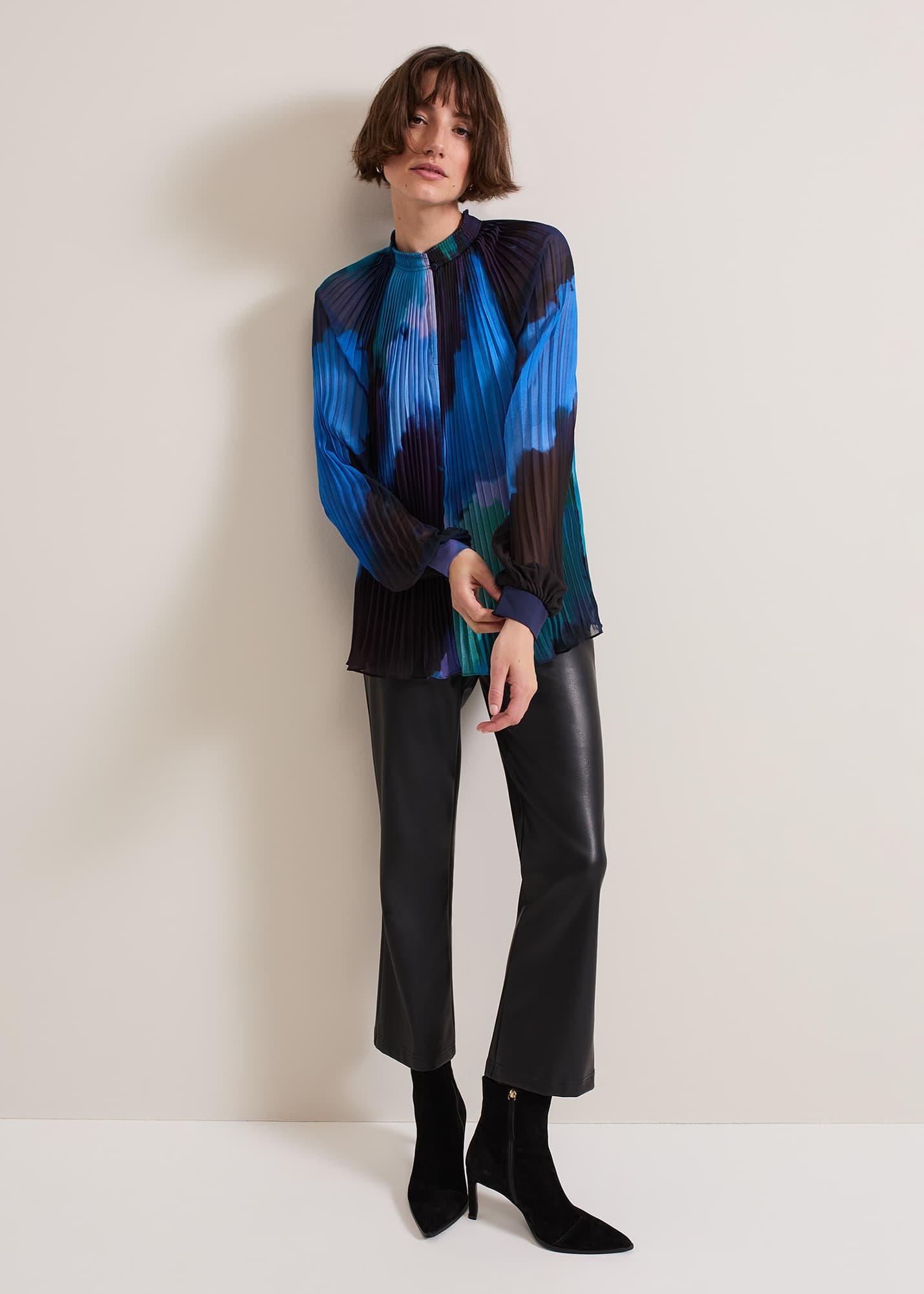 Eleanor Abstract Pleat Blouse