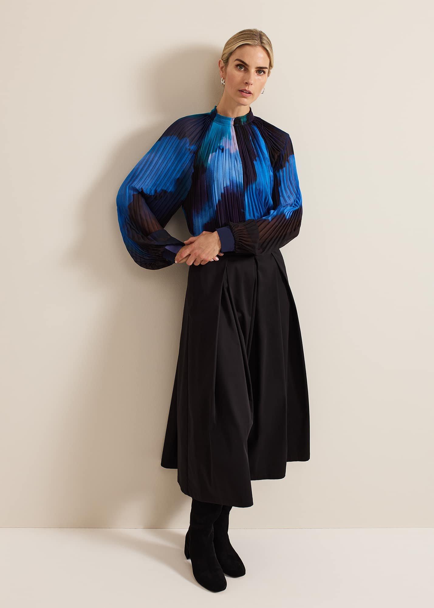 Eleanor Abstract Pleat Blouse