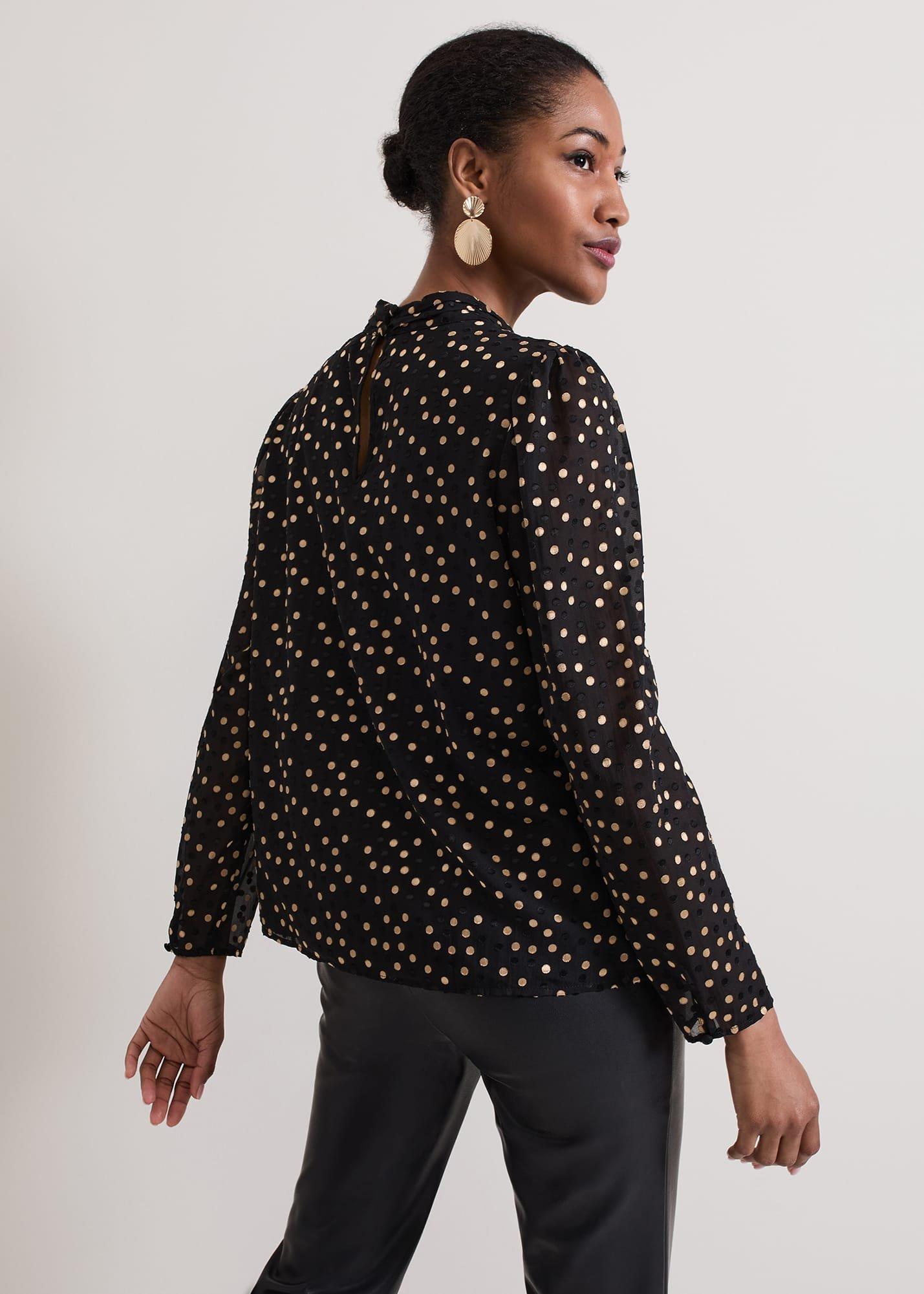 Jacey Spot Jacquard Blouse