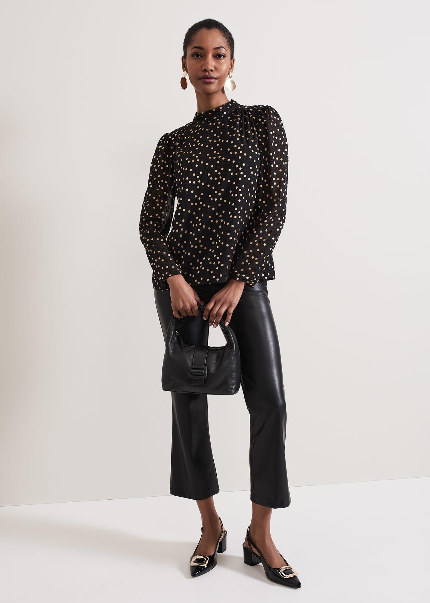 Jacey Spot Jacquard Blouse