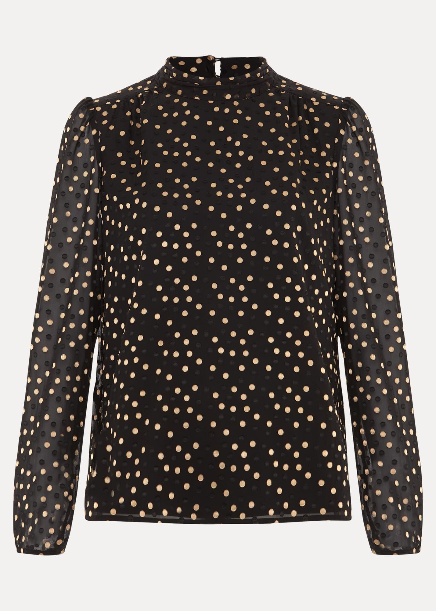 Jacey Spot Jacquard Blouse